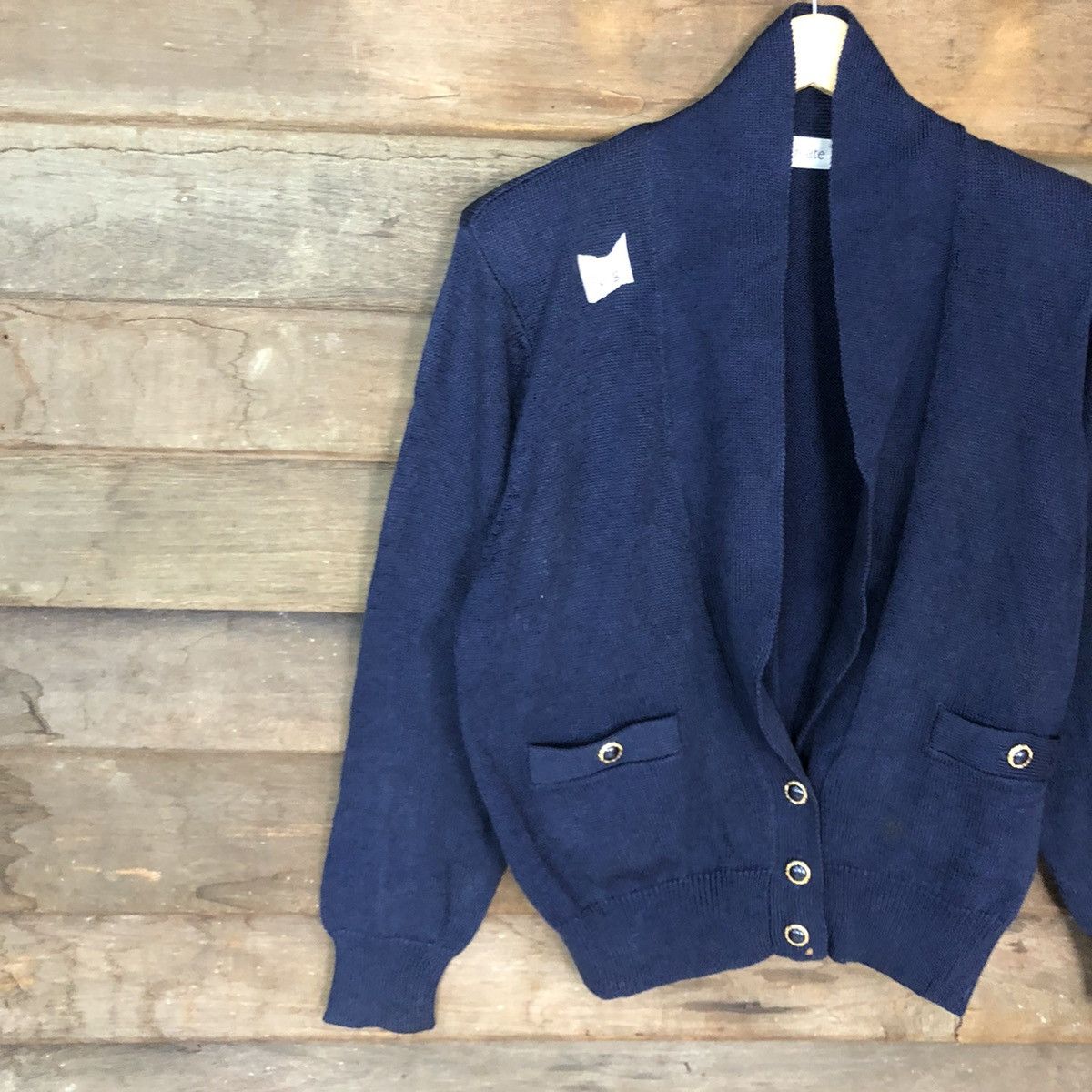 Japanese Brand × Other Sun Create japan vintage knitwear Dark Blue Cardigan #361B Size L / US 10 / IT 46 - 7 Thumbnail