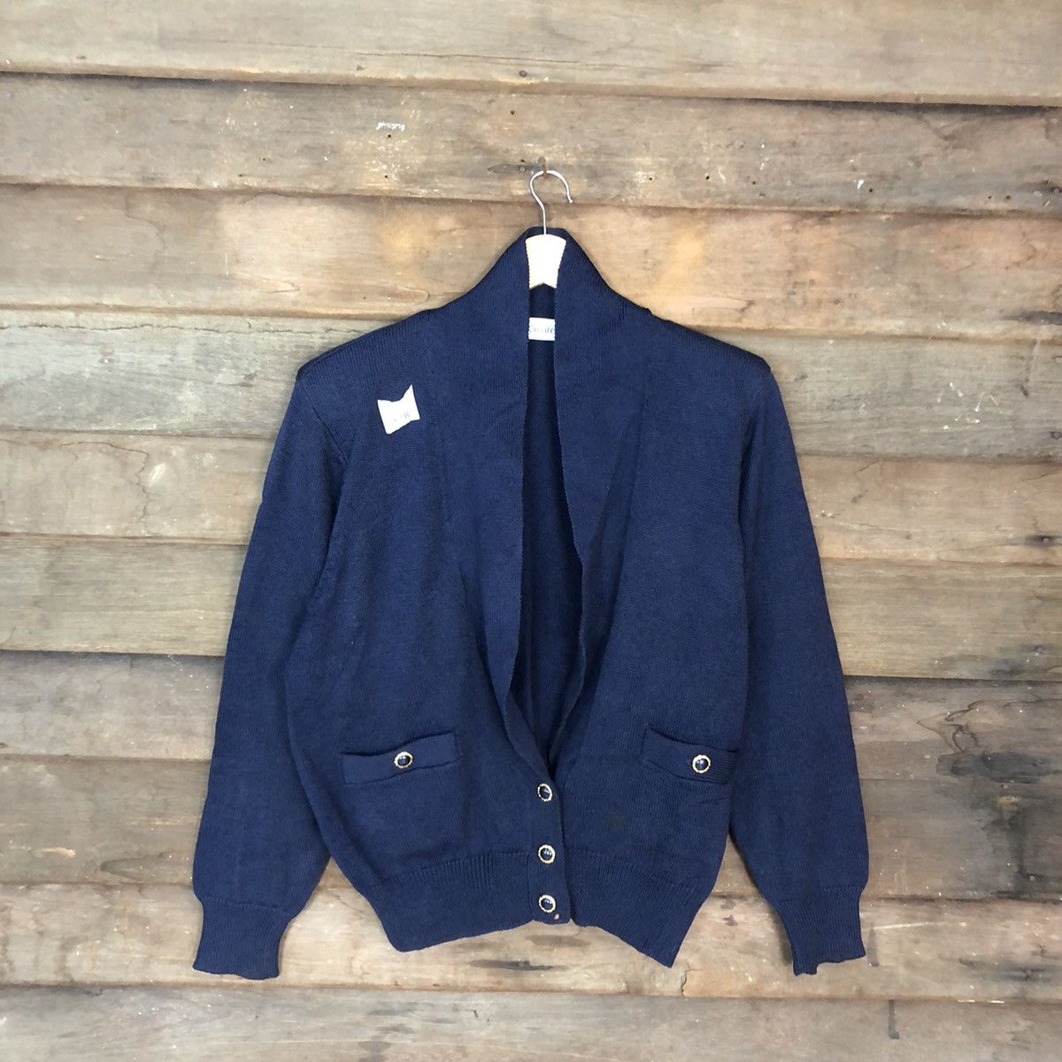 Japanese Brand × Other Sun Create japan vintage knitwear Dark Blue Cardigan #361B Size L / US 10 / IT 46 - 3 Thumbnail
