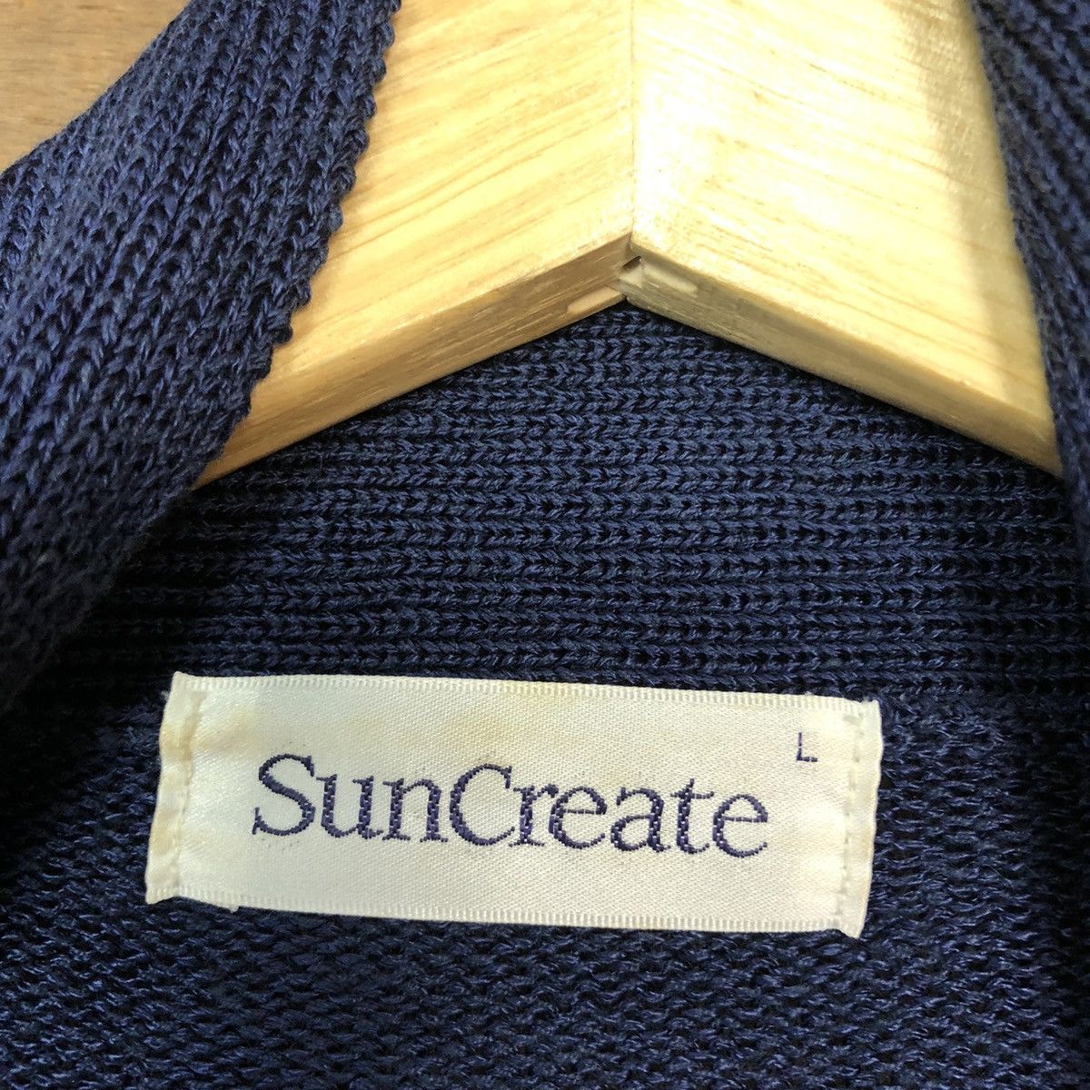 Japanese Brand × Other Sun Create japan vintage knitwear Dark Blue Cardigan #361B Size L / US 10 / IT 46 - 11 Thumbnail
