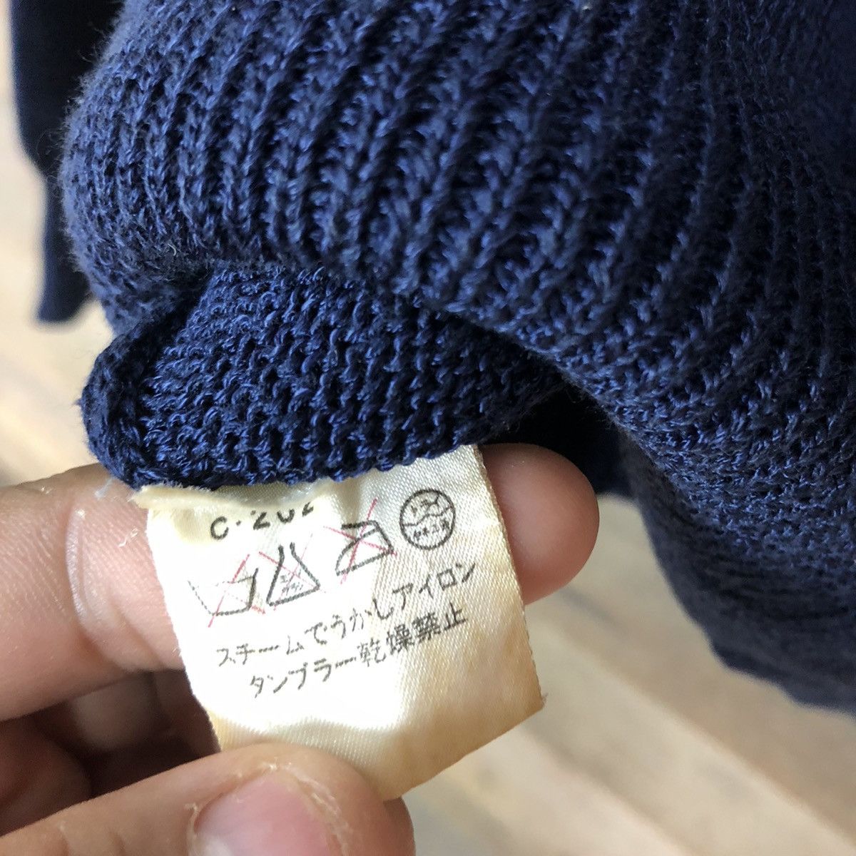 Japanese Brand × Other Sun Create japan vintage knitwear Dark Blue Cardigan #361B Size L / US 10 / IT 46 - 13 Thumbnail
