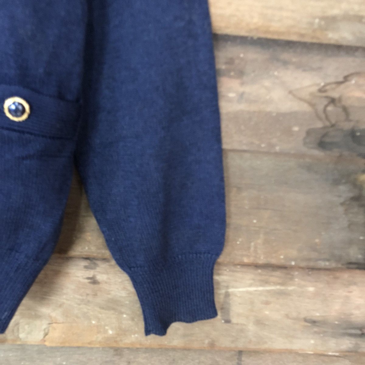 Japanese Brand × Other Sun Create japan vintage knitwear Dark Blue Cardigan #361B Size L / US 10 / IT 46 - 4 Thumbnail