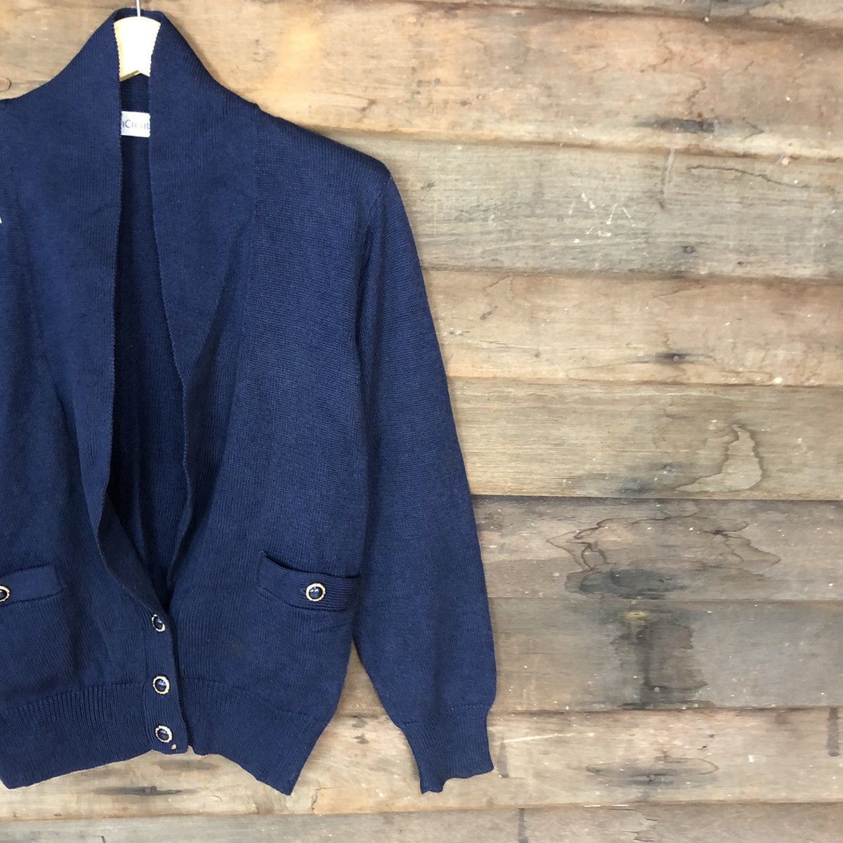 Japanese Brand × Other Sun Create japan vintage knitwear Dark Blue Cardigan #361B Size L / US 10 / IT 46 - 5 Thumbnail