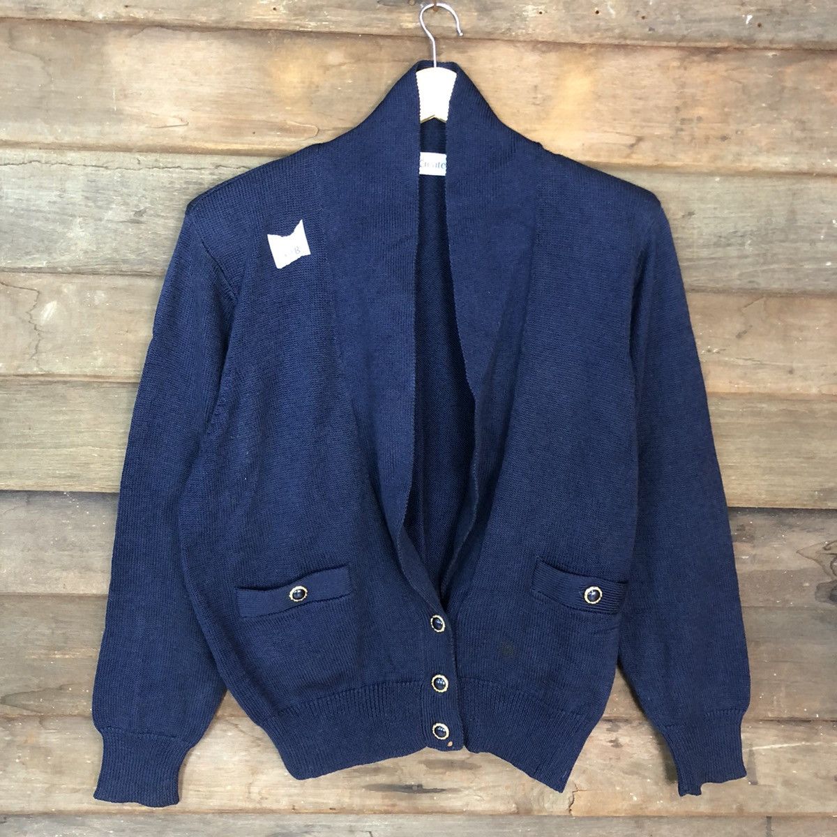 Japanese Brand × Other Sun Create japan vintage knitwear Dark Blue Cardigan #361B Size L / US 10 / IT 46 - 8 Thumbnail