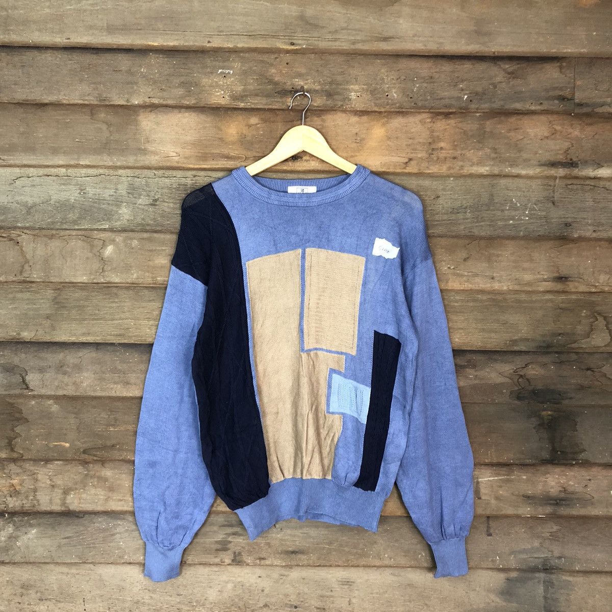 image of Homespun Knitwear x Vintage Sun Blue Vintage Japan Sweatshirt Knitwear 524B, Men's (Size Medium)