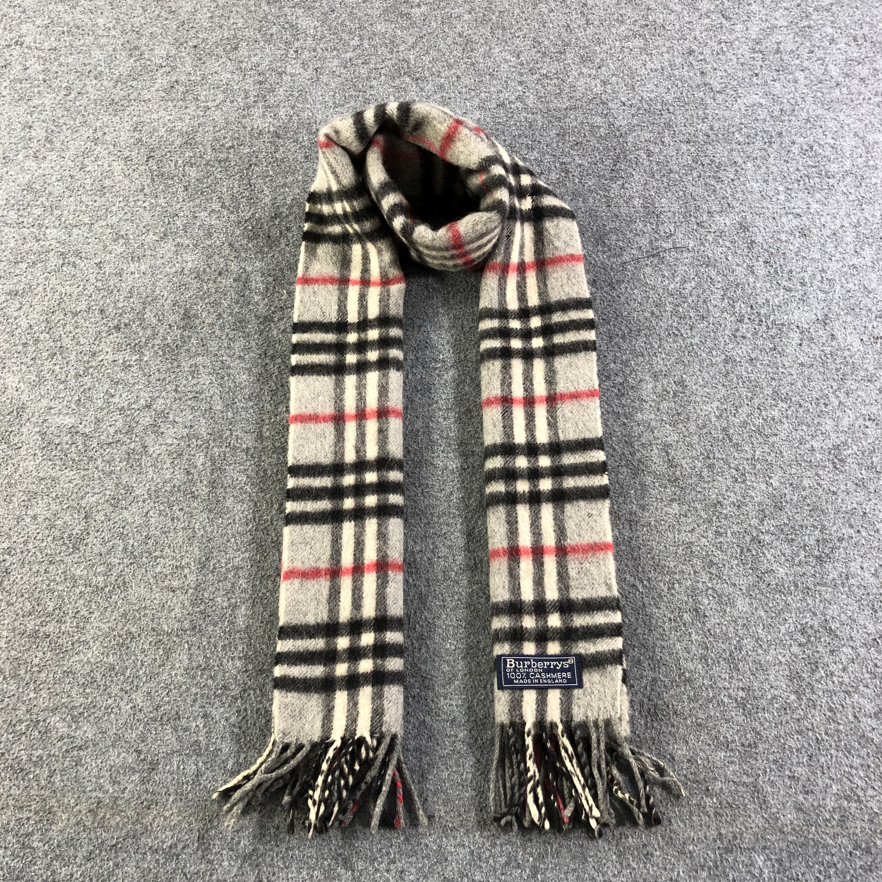 Burberry Burberrys Nova Check Grey Cashmere Scarf Muffler V1274 Size ONE SIZE - 1 Thumbnail