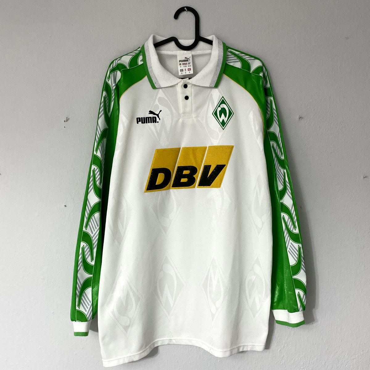 Puma × Vintage 1995 1996 Werder Bremen Puma Vintage Home Soccer Long Jersey Size US M / EU 48-50 / 2 - 3 Thumbnail