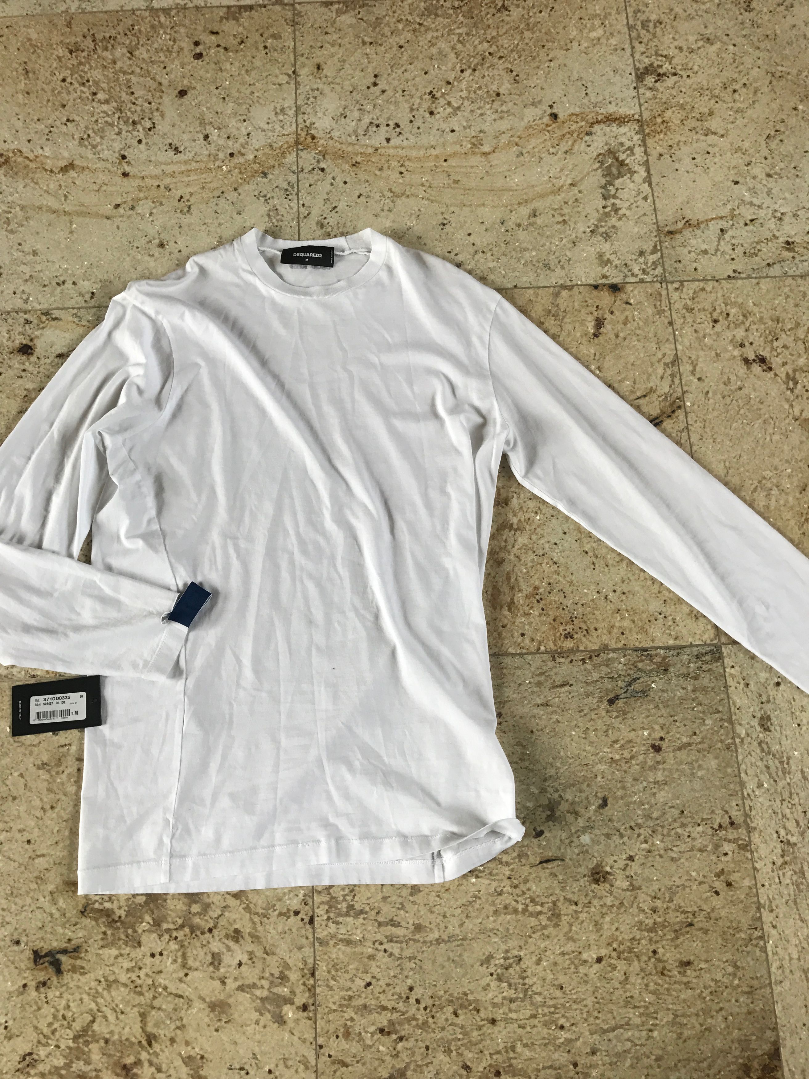 Dsquared2 LS Straight Fit White LS Tee Size US M / EU 48-50 / 2 - 8 Thumbnail