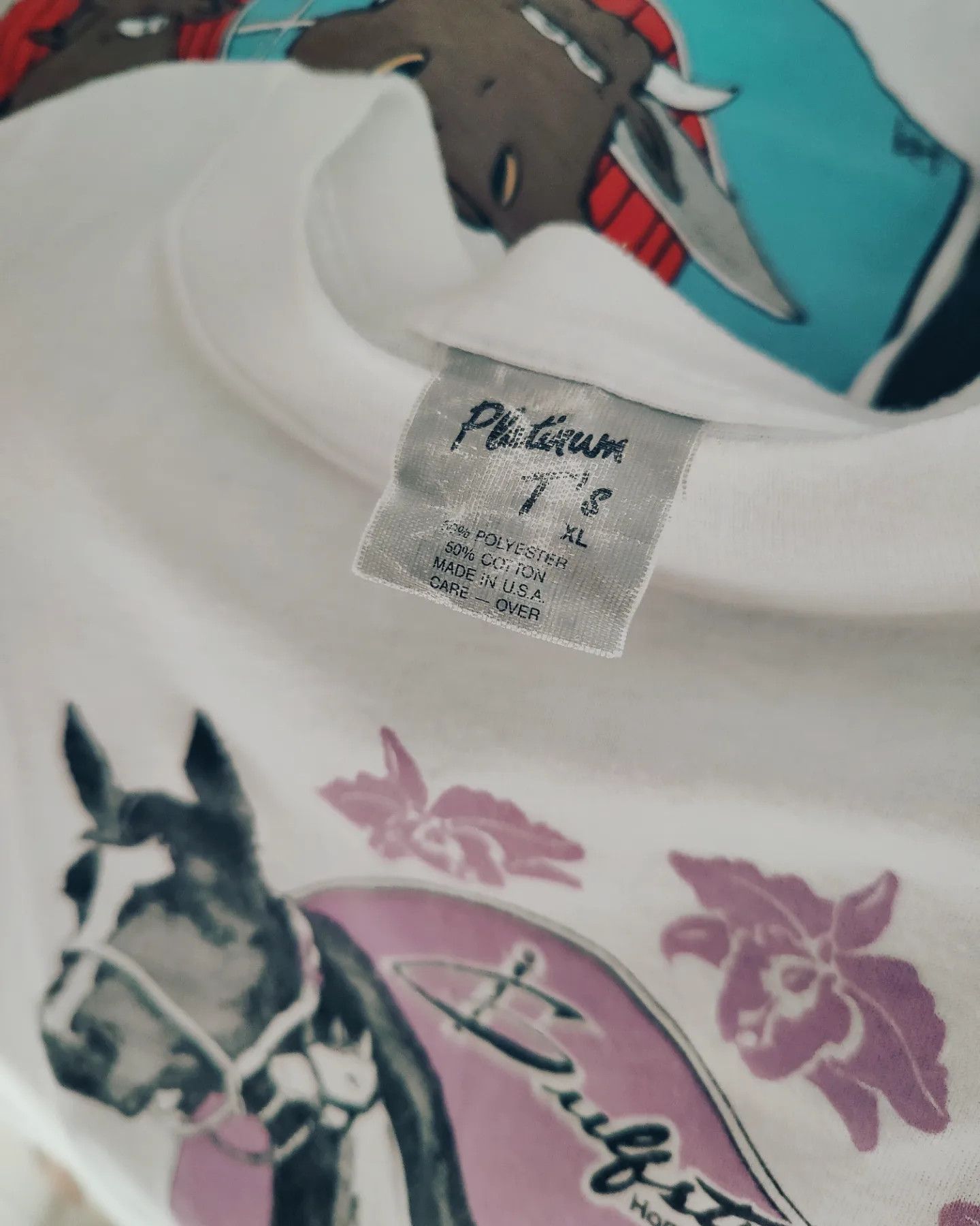 Vintage vintage 80s - Beautiful Horses 🐴 Size US XL / EU 56 / 4 - 2 Thumbnail