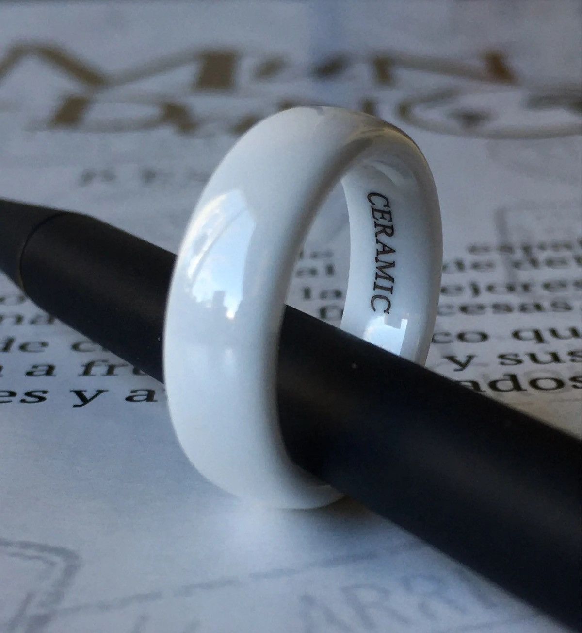 Jewelry 6mm White Ceramic Ring (size 4-13) Size ONE SIZE - 2 Thumbnail
