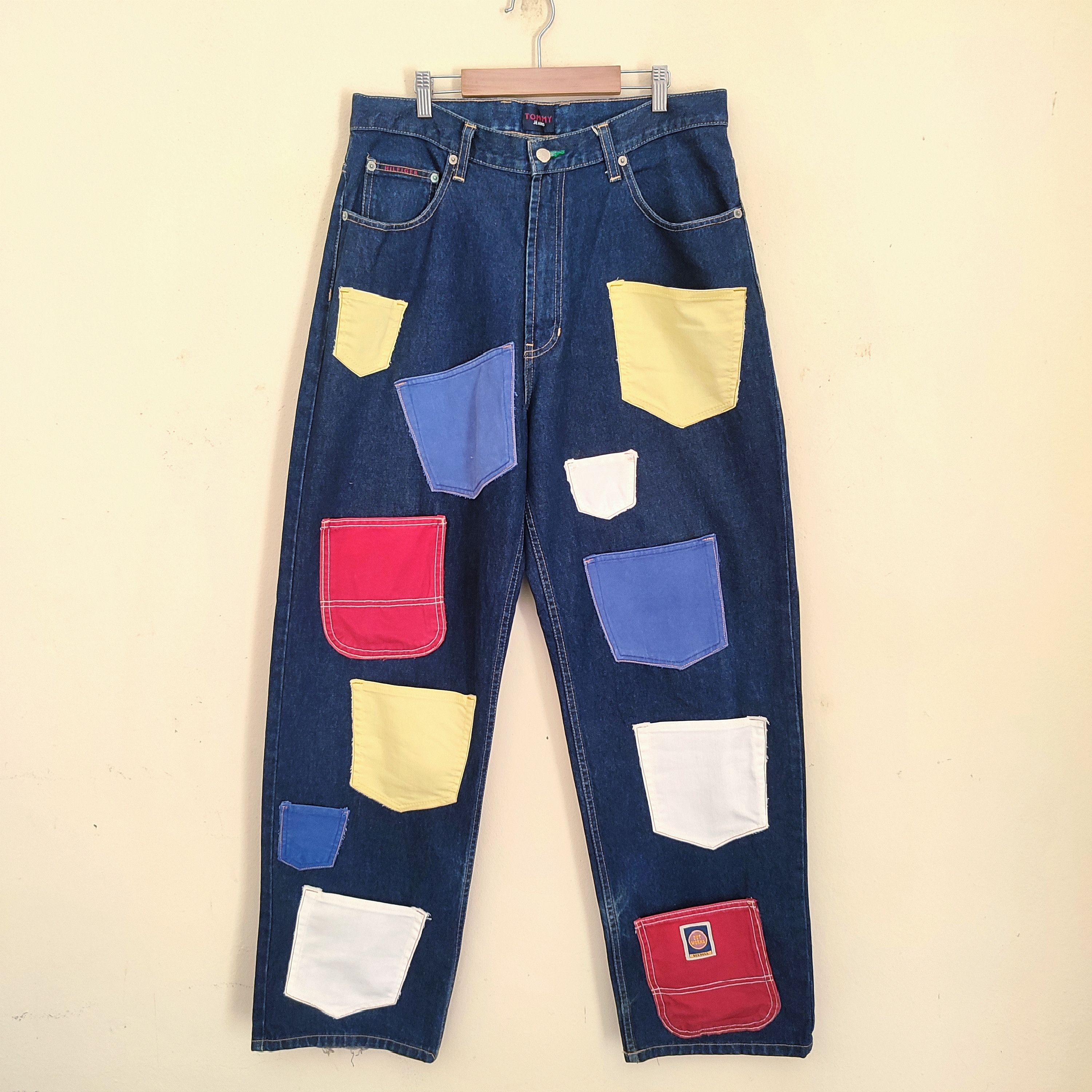 image of Tommy Hilfiger Pocket Colour Design Jeans in Blue Jean, Men's (Size 35)