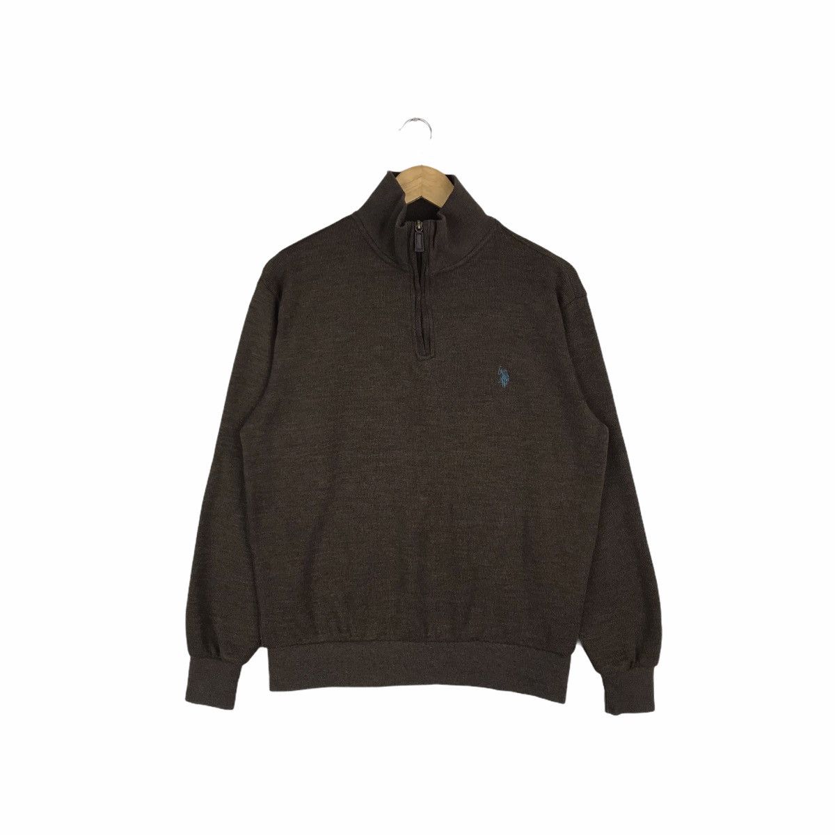 U.S. Polo Assn. Vintage 90s US Polo Assn Small Pony Half Zipper Sweatshirt Size US M / EU 48-50 / 2 - 1 Thumbnail
