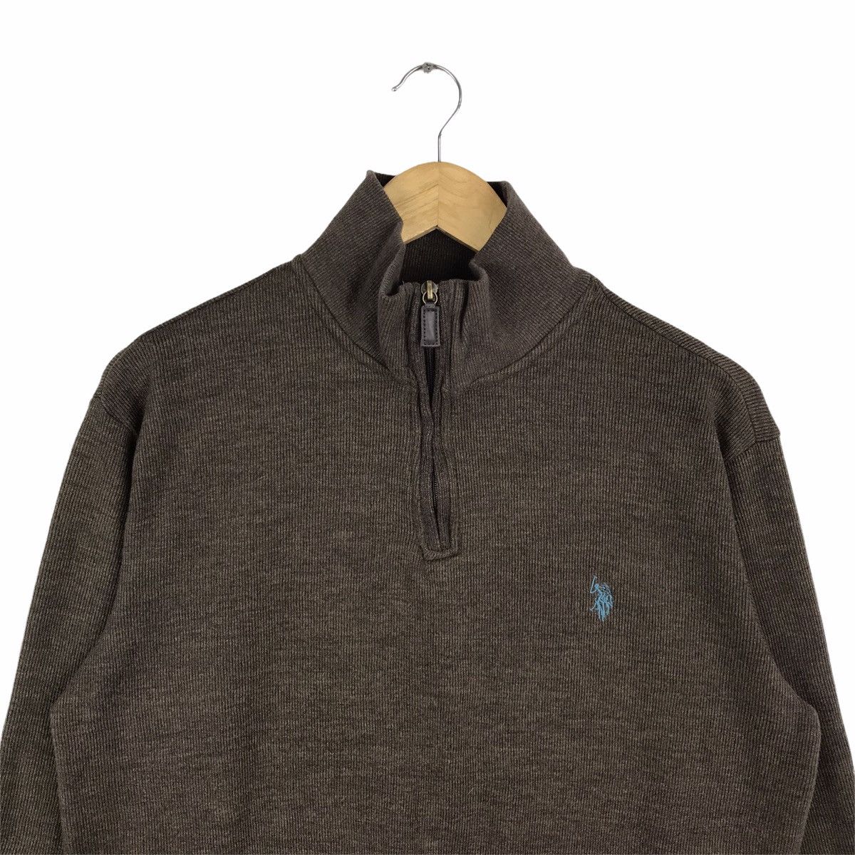 U.S. Polo Assn. Vintage 90s US Polo Assn Small Pony Half Zipper Sweatshirt Size US M / EU 48-50 / 2 - 2 Thumbnail