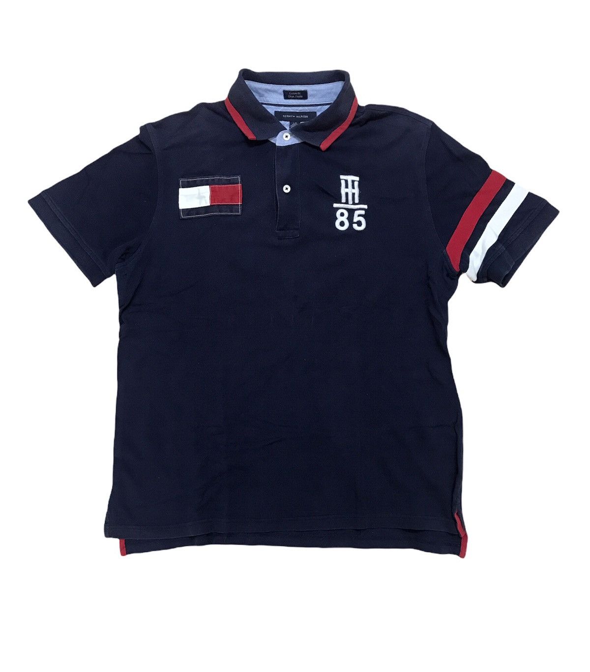 Tommy Hilfiger Vintage Tommy Hilfiger Polo Shirt Big Logo Rare Streetwear Size US L / EU 52-54 / 3 - 1 Thumbnail