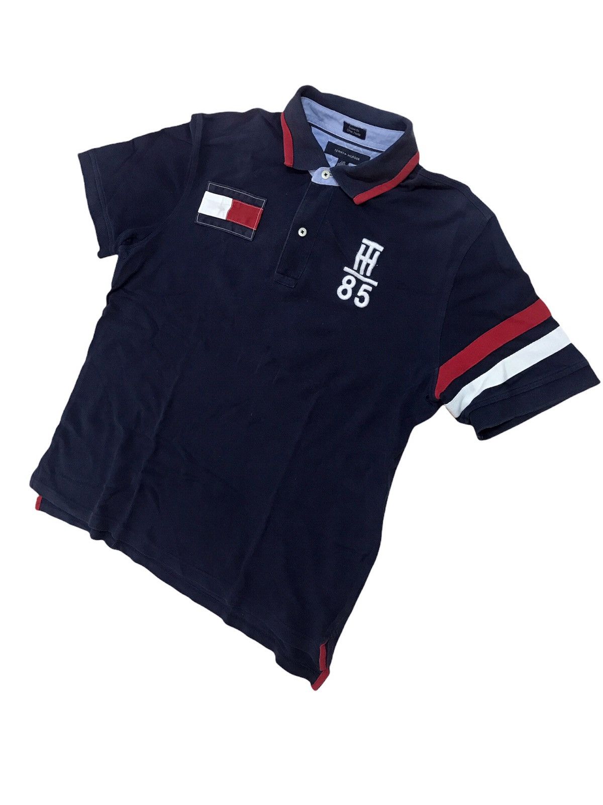 Tommy Hilfiger Vintage Tommy Hilfiger Polo Shirt Big Logo Rare Streetwear Size US L / EU 52-54 / 3 - 2 Thumbnail