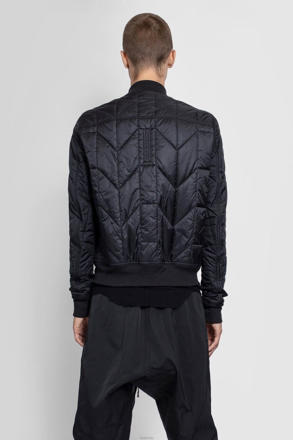 Rick Owens FW20 Performa フライトボンバー Rick Owens EU48 Cropped Flight Thin Puff Bomber Lapis
