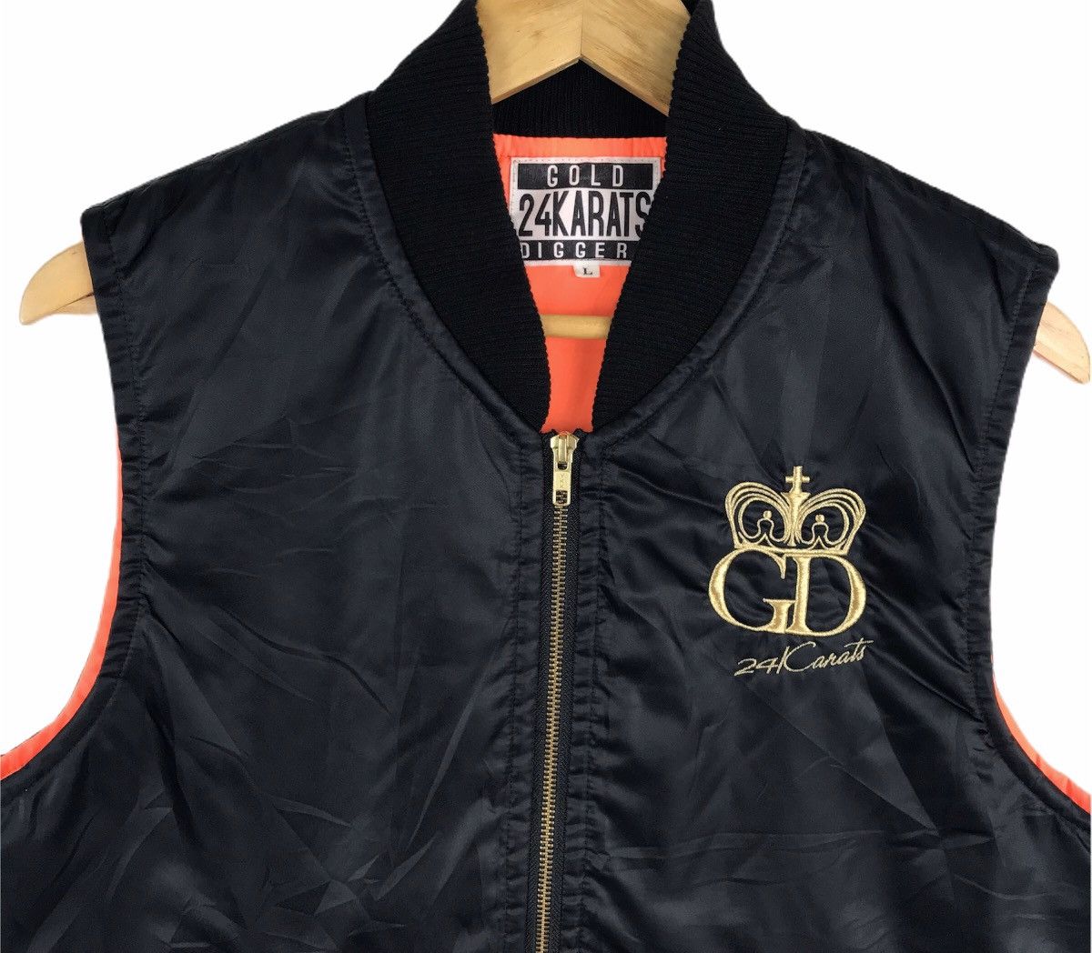 Designer 24 karats Sleeveless Zip Up Puffer Jacket Size US L / EU 52-54 / 3 - 2 Thumbnail