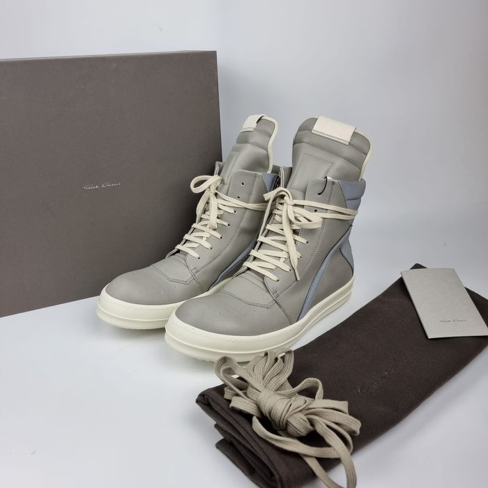 Rick Owens Rick Owens Geobasket Pearl/Reflex Sneakers New 43 | Grailed