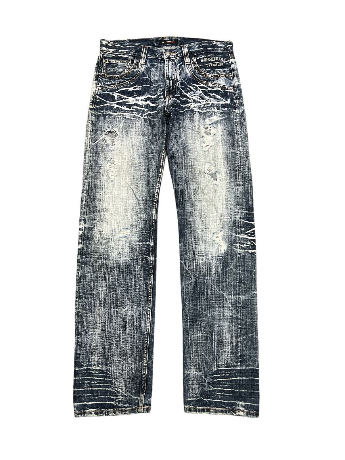 Japanese Brand SICK💥THRASHED RIPPED SORRRIDERE DISTRESSED DENIM PANT Size US 31 - 1 Thumbnail