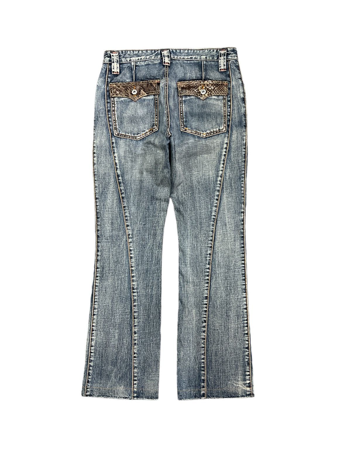 Japanese Brand FLARED💥THRASHED RIPPED DENIM PANT Size US 32 / EU 48 - 1 Thumbnail