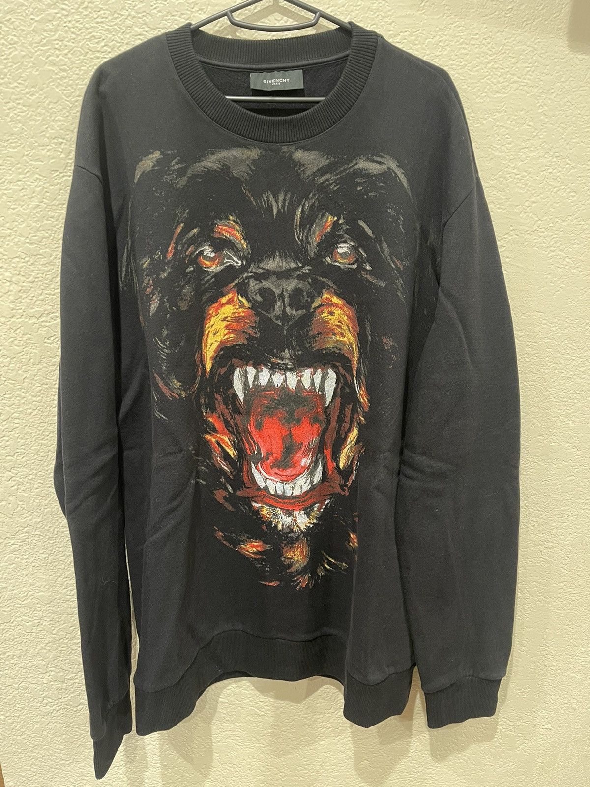 90s Rottweiler Print Grey Crewneck - 5 Star Vintage