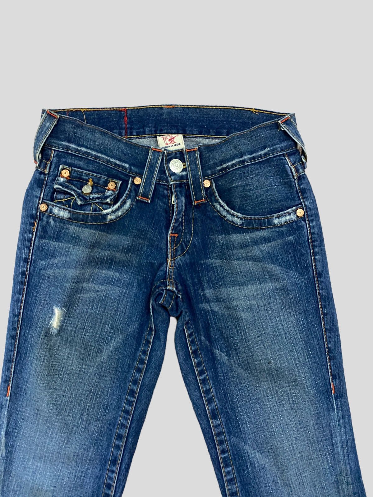 True Religion FLARE JEANS TRUE RELIGION JOEY SECTION DISTRESSED DENIM Size US 27 - 4 Thumbnail