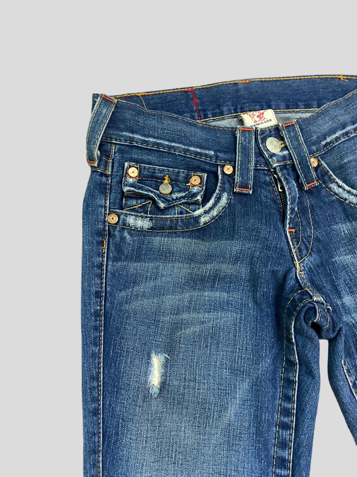 True Religion FLARE JEANS TRUE RELIGION JOEY SECTION DISTRESSED DENIM Size US 27 - 6 Thumbnail