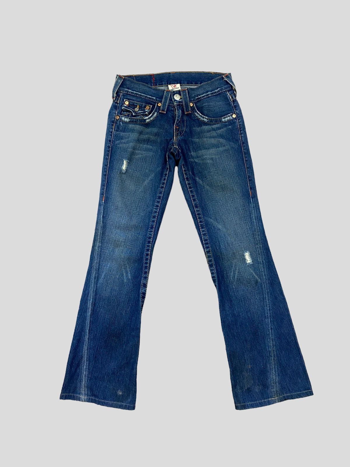 True Religion FLARE JEANS TRUE RELIGION JOEY SECTION DISTRESSED DENIM Size US 27 - 2 Thumbnail