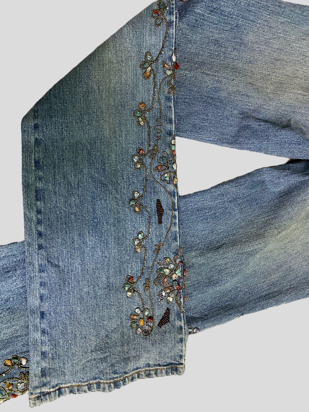 I.N.C × Vintage FLARE JEANS I.N.C INTERNATIONAL EMBROIDED ROCK DESIGN Size 28" / US 6 / IT 42 - 12 Thumbnail