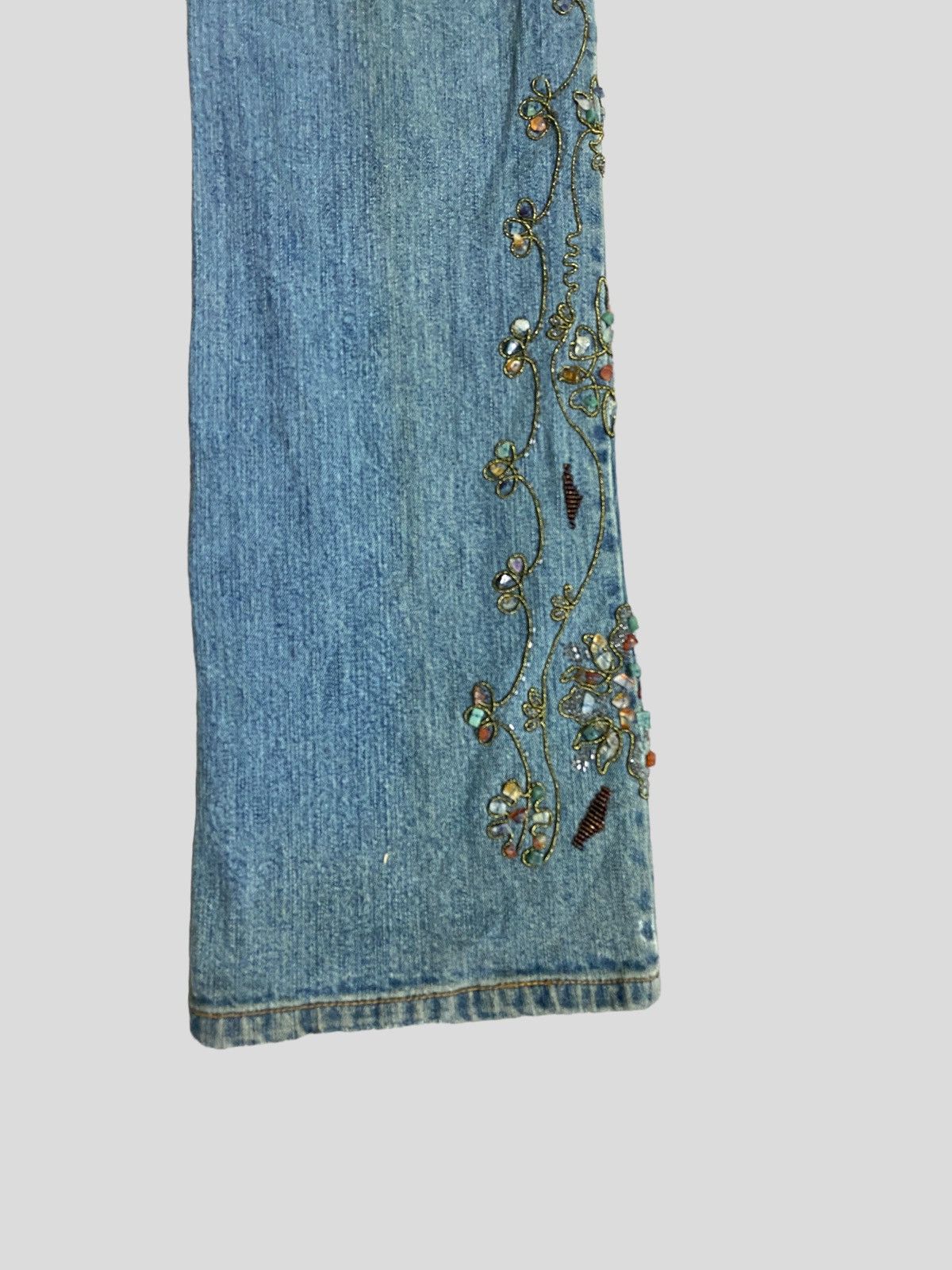 I.N.C × Vintage FLARE JEANS I.N.C INTERNATIONAL EMBROIDED ROCK DESIGN Size 28" / US 6 / IT 42 - 11 Thumbnail