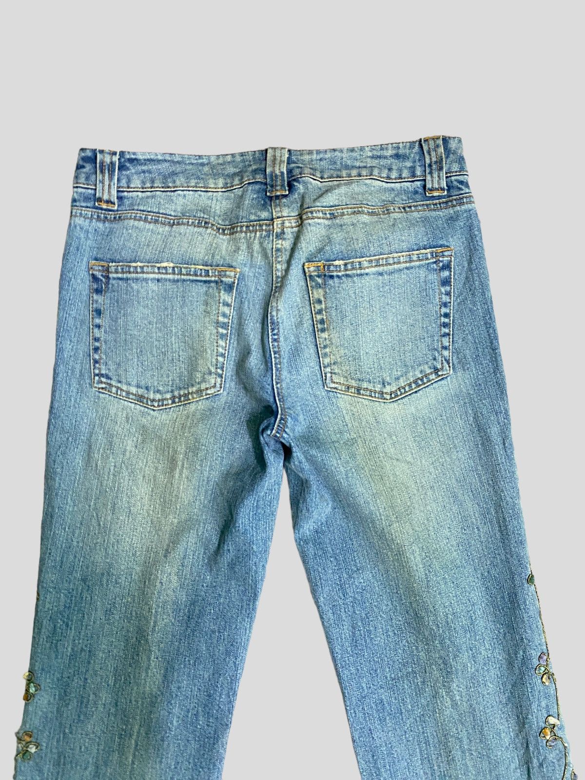 I.N.C × Vintage FLARE JEANS I.N.C INTERNATIONAL EMBROIDED ROCK DESIGN Size 28" / US 6 / IT 42 - 8 Thumbnail