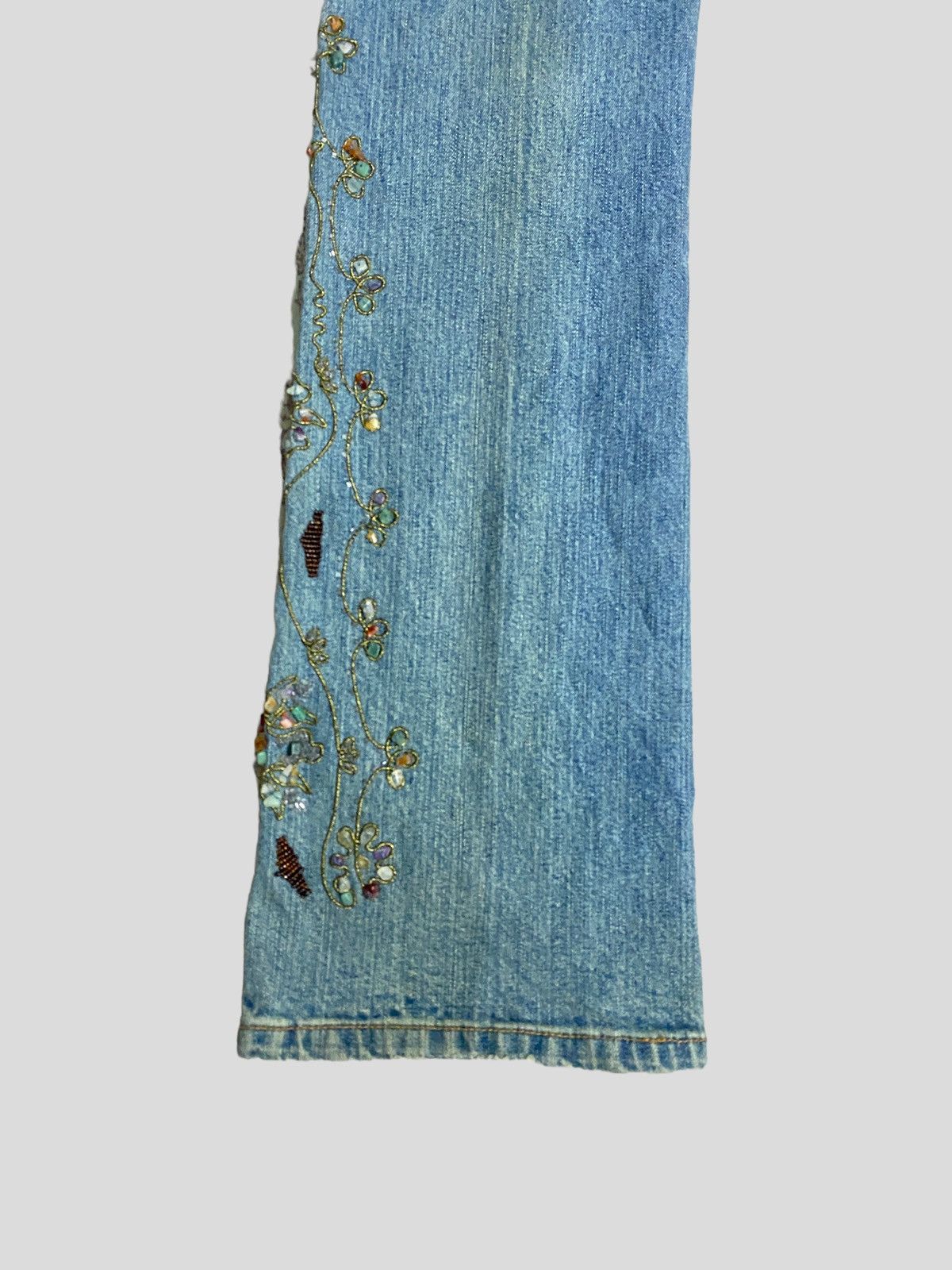 I.N.C × Vintage FLARE JEANS I.N.C INTERNATIONAL EMBROIDED ROCK DESIGN Size 28" / US 6 / IT 42 - 10 Thumbnail