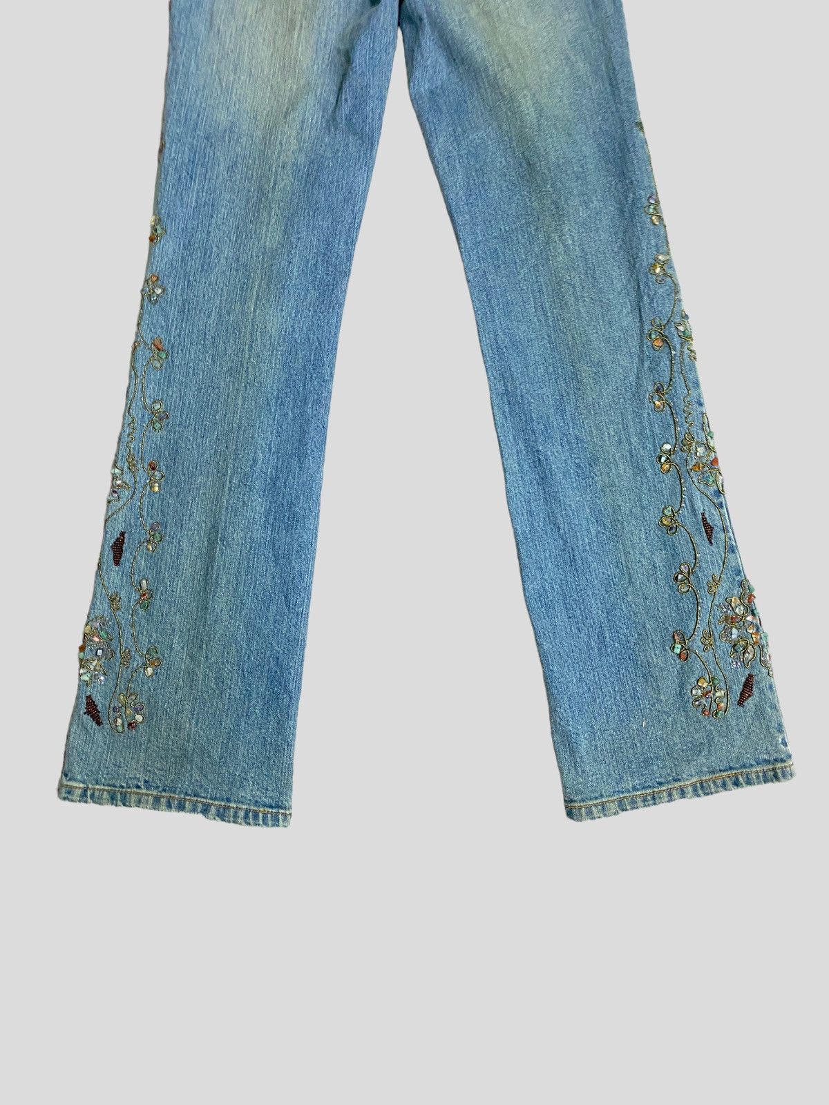 I.N.C × Vintage FLARE JEANS I.N.C INTERNATIONAL EMBROIDED ROCK DESIGN Size 28" / US 6 / IT 42 - 9 Thumbnail