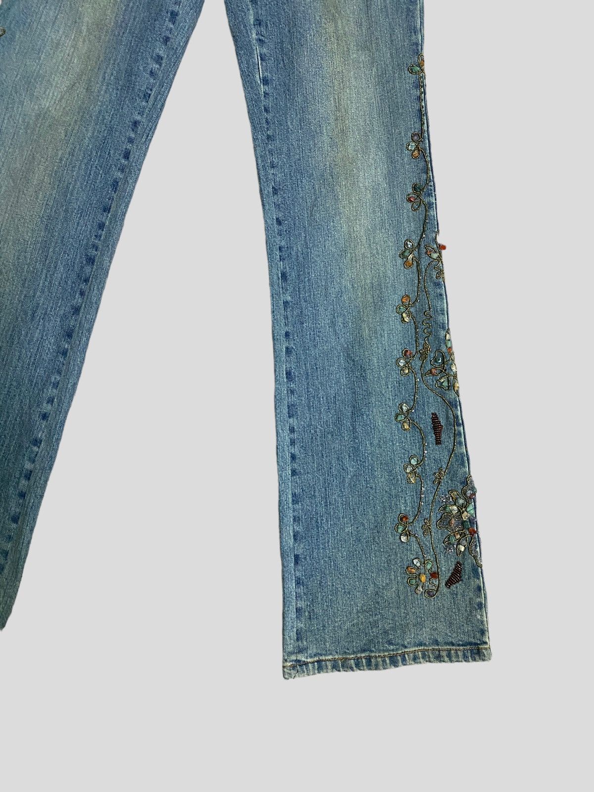 I.N.C × Vintage FLARE JEANS I.N.C INTERNATIONAL EMBROIDED ROCK DESIGN Size 28" / US 6 / IT 42 - 5 Thumbnail