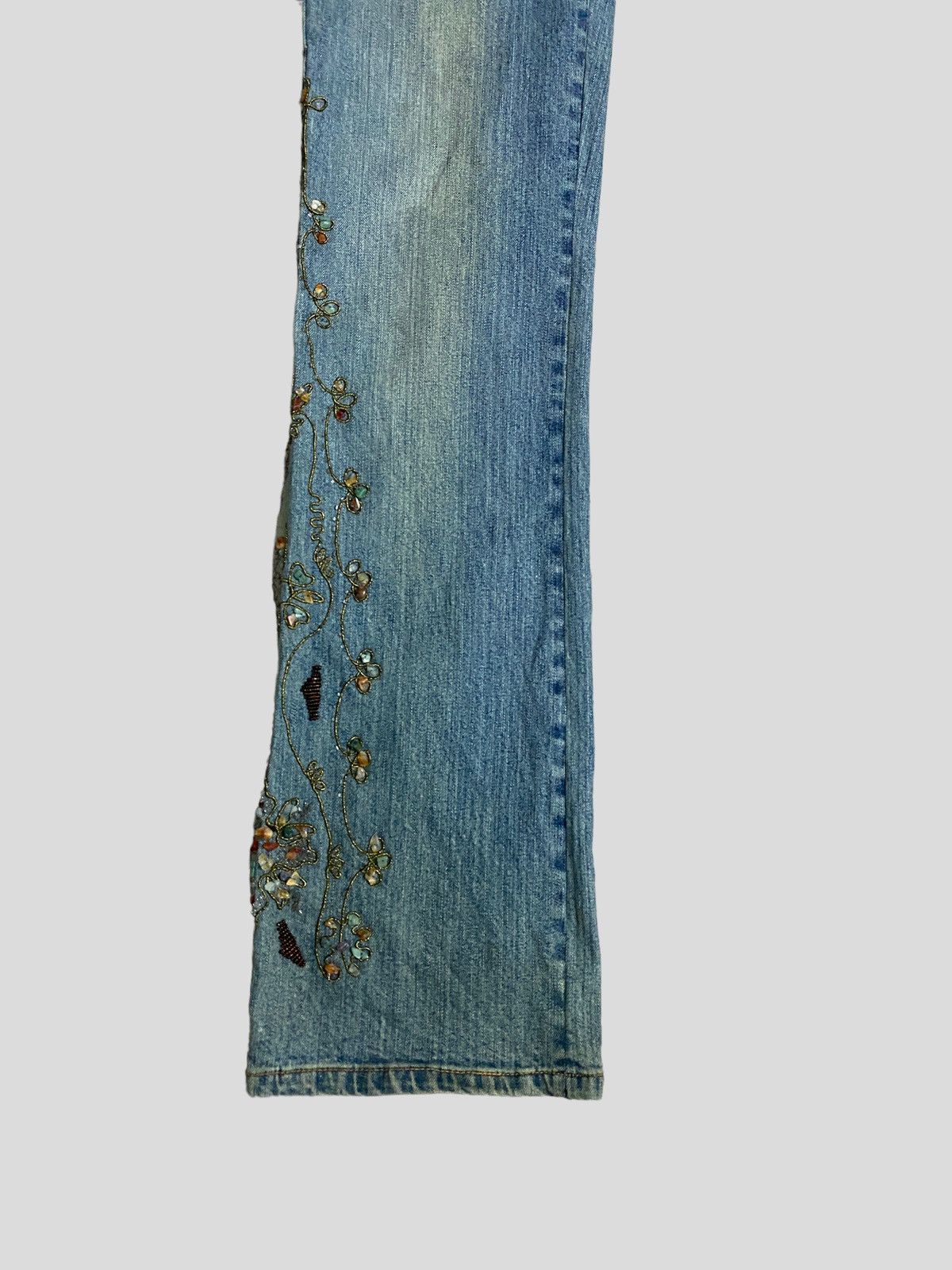 I.N.C × Vintage FLARE JEANS I.N.C INTERNATIONAL EMBROIDED ROCK DESIGN Size 28" / US 6 / IT 42 - 6 Thumbnail
