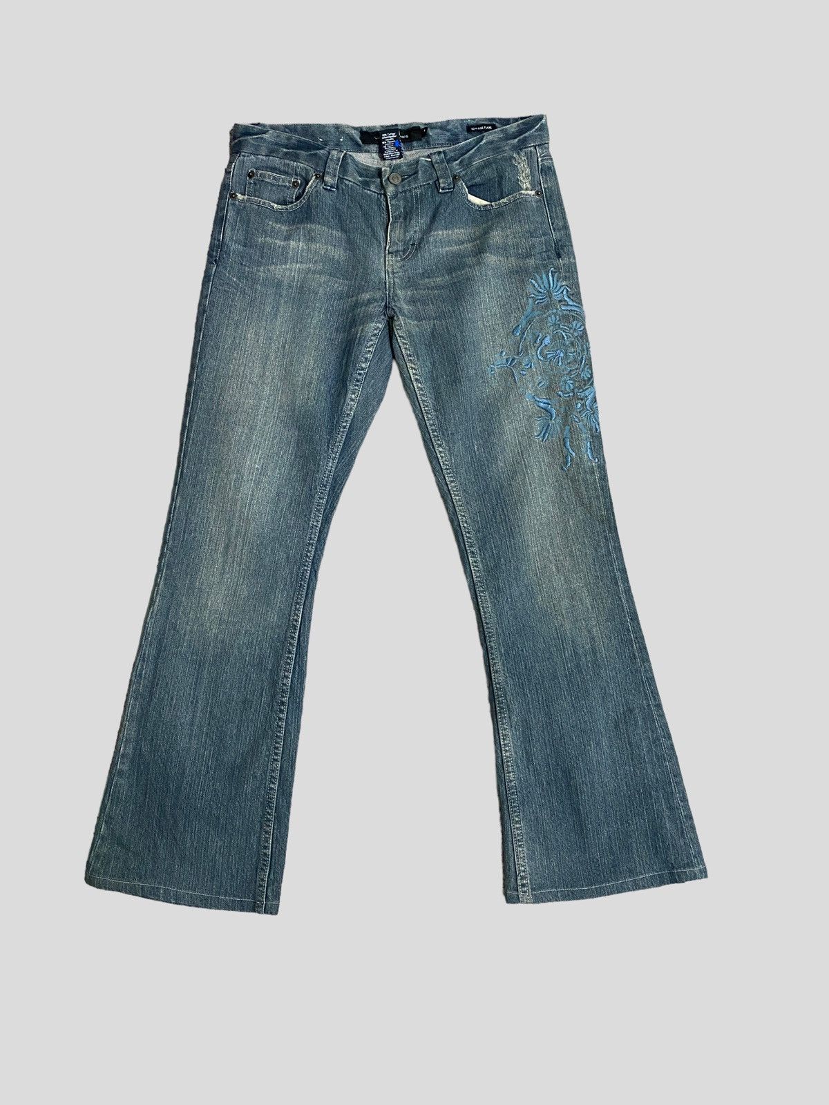 Calvin Klein FLARE CALVIN KLEINS LOW RISE EMBROIDERY FLORAL BOOT CUT Size 29" - 2 Thumbnail