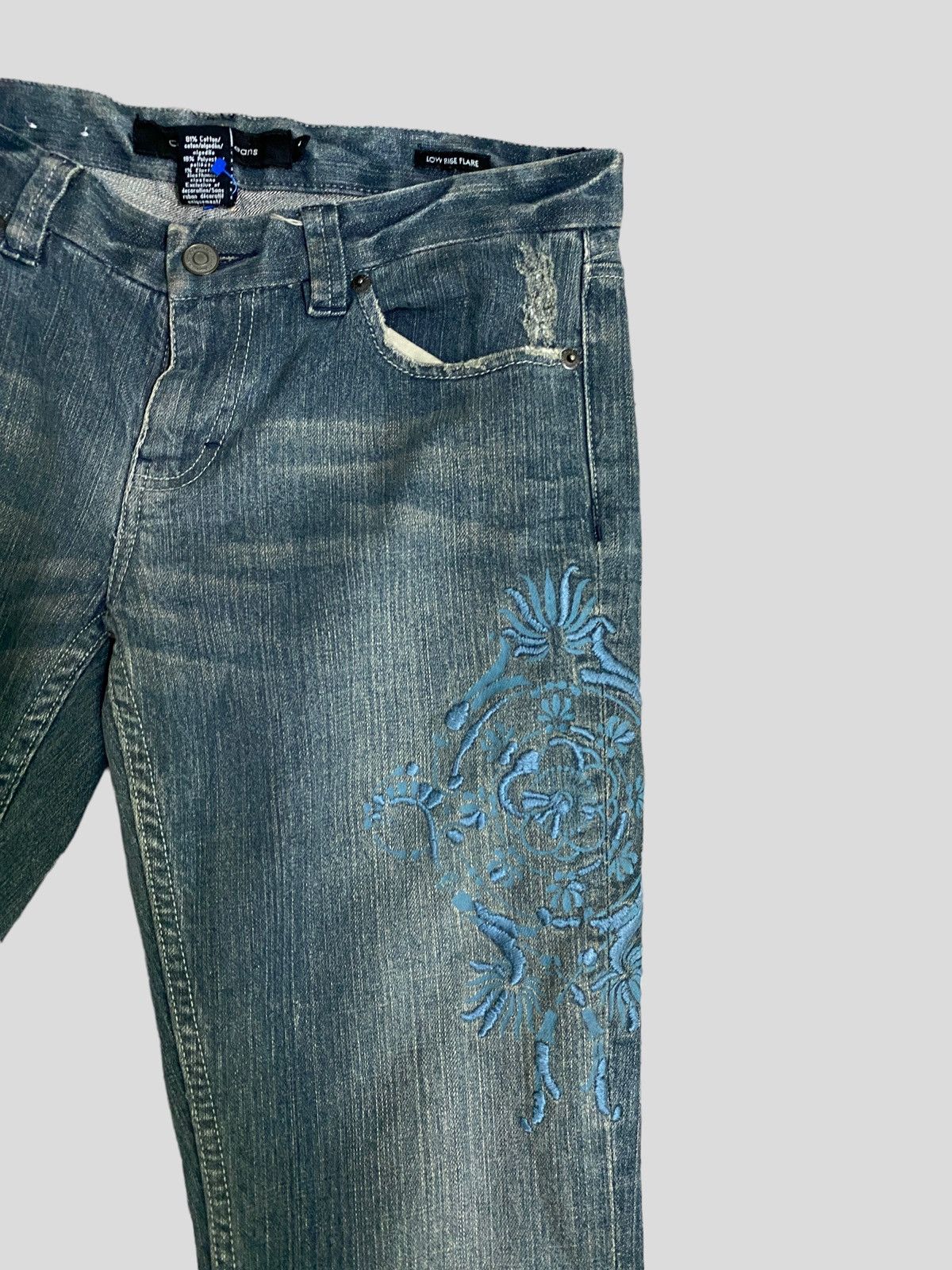 Calvin Klein FLARE CALVIN KLEINS LOW RISE EMBROIDERY FLORAL BOOT CUT Size 29" - 6 Thumbnail