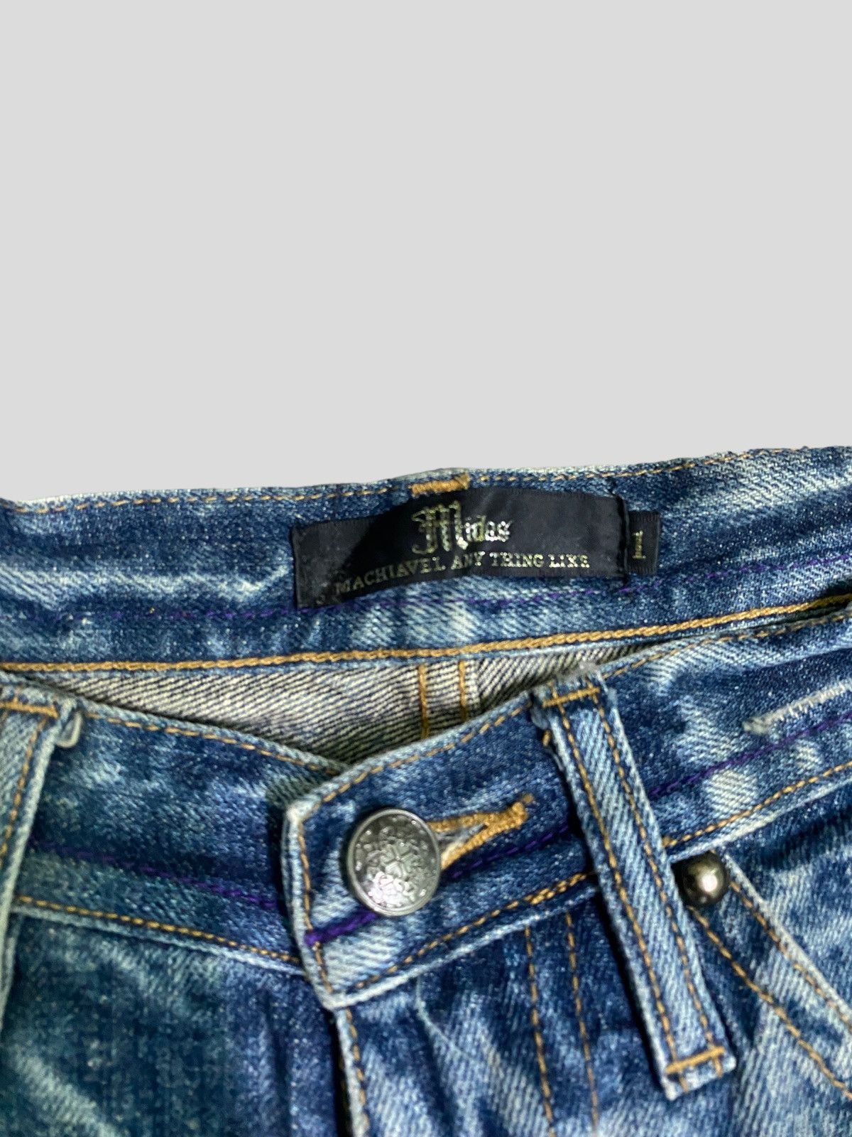 Japanese Brand VINTAGE FLARE JEANS MIDAS LOW RISE GLITTER SPLASH BOOT CUT Size US 29 - 7 Thumbnail