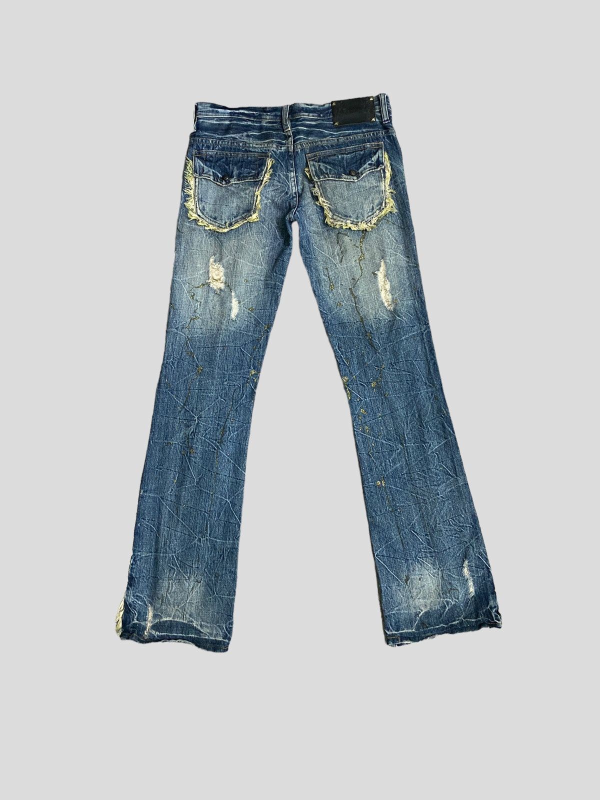 Japanese Brand VINTAGE FLARE JEANS MIDAS LOW RISE GLITTER SPLASH BOOT CUT Size US 29 - 3 Thumbnail