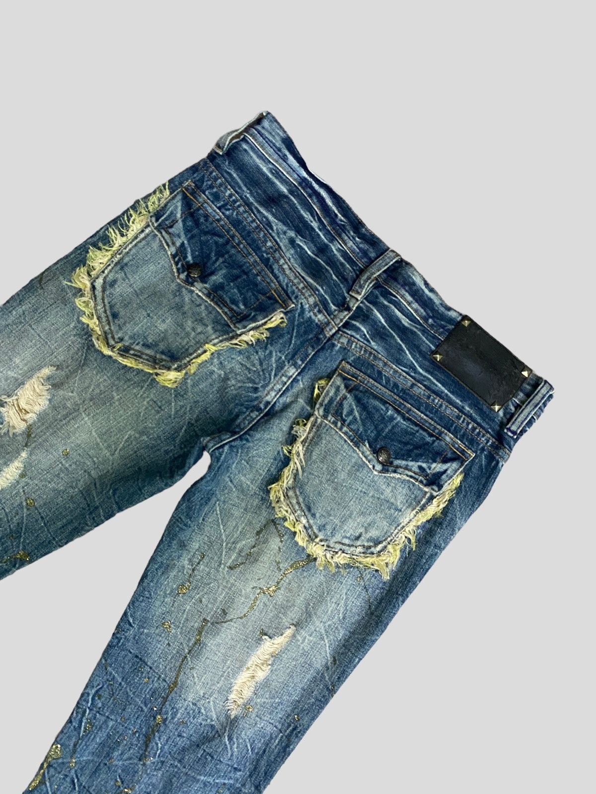Japanese Brand VINTAGE FLARE JEANS MIDAS LOW RISE GLITTER SPLASH BOOT CUT Size US 29 - 8 Thumbnail