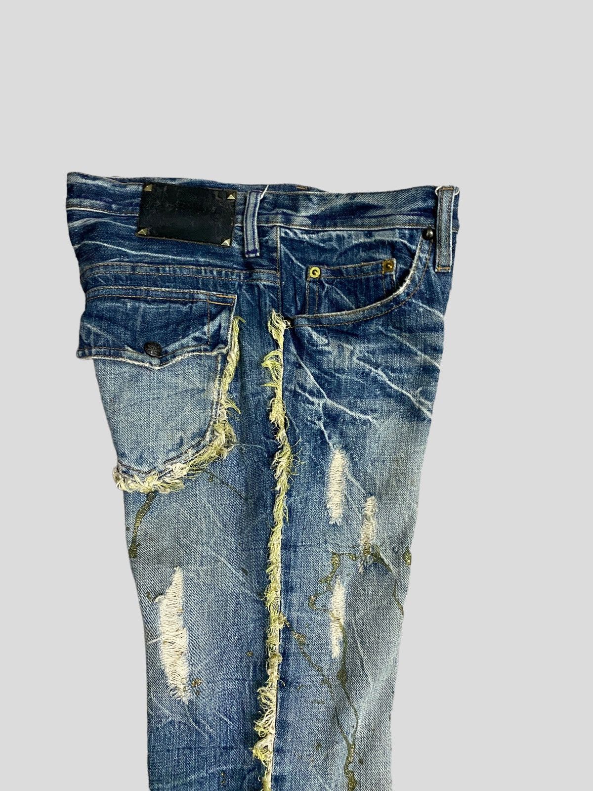 Japanese Brand VINTAGE FLARE JEANS MIDAS LOW RISE GLITTER SPLASH BOOT CUT Size US 29 - 13 Thumbnail