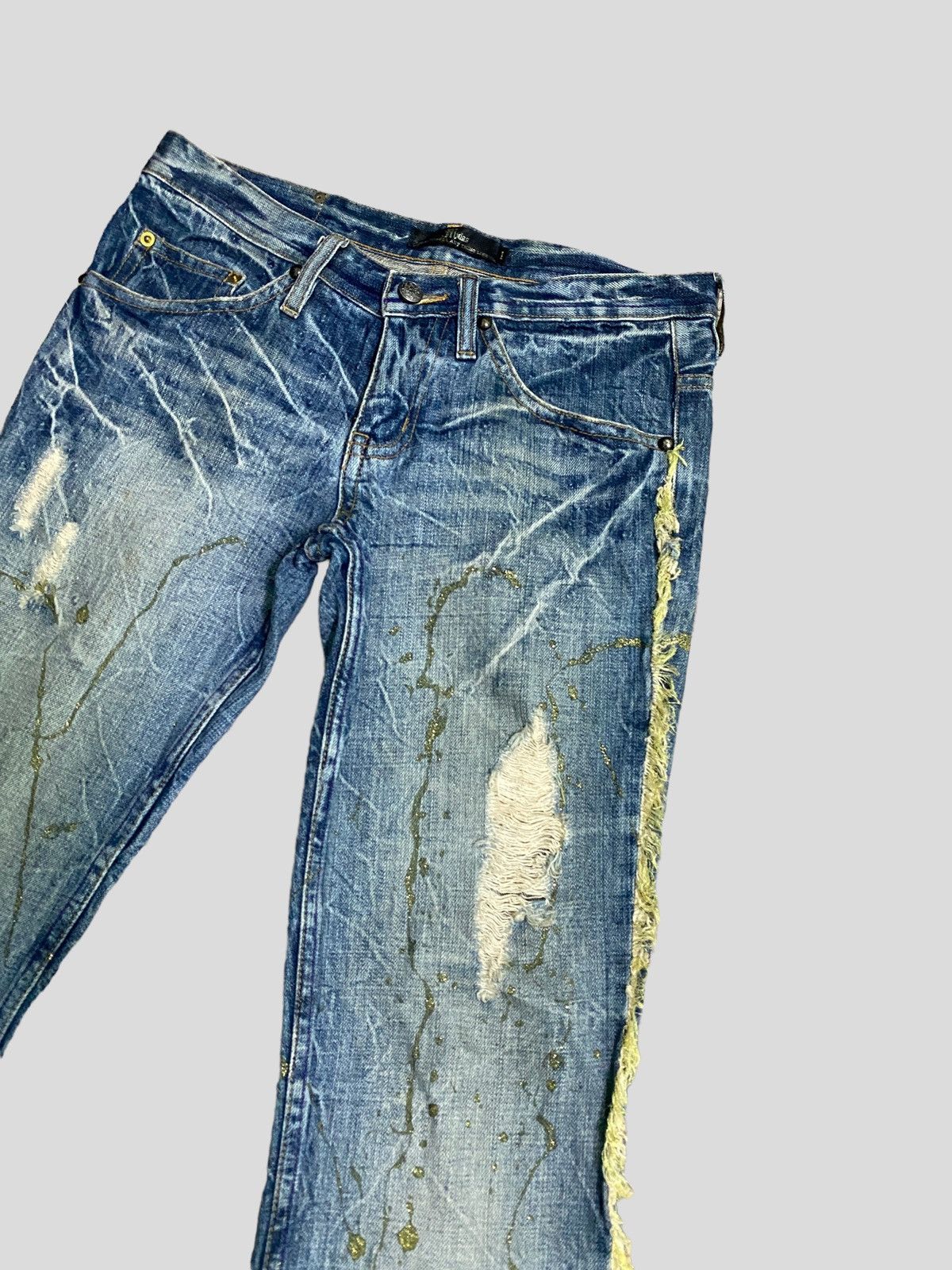 Japanese Brand VINTAGE FLARE JEANS MIDAS LOW RISE GLITTER SPLASH BOOT CUT Size US 29 - 6 Thumbnail