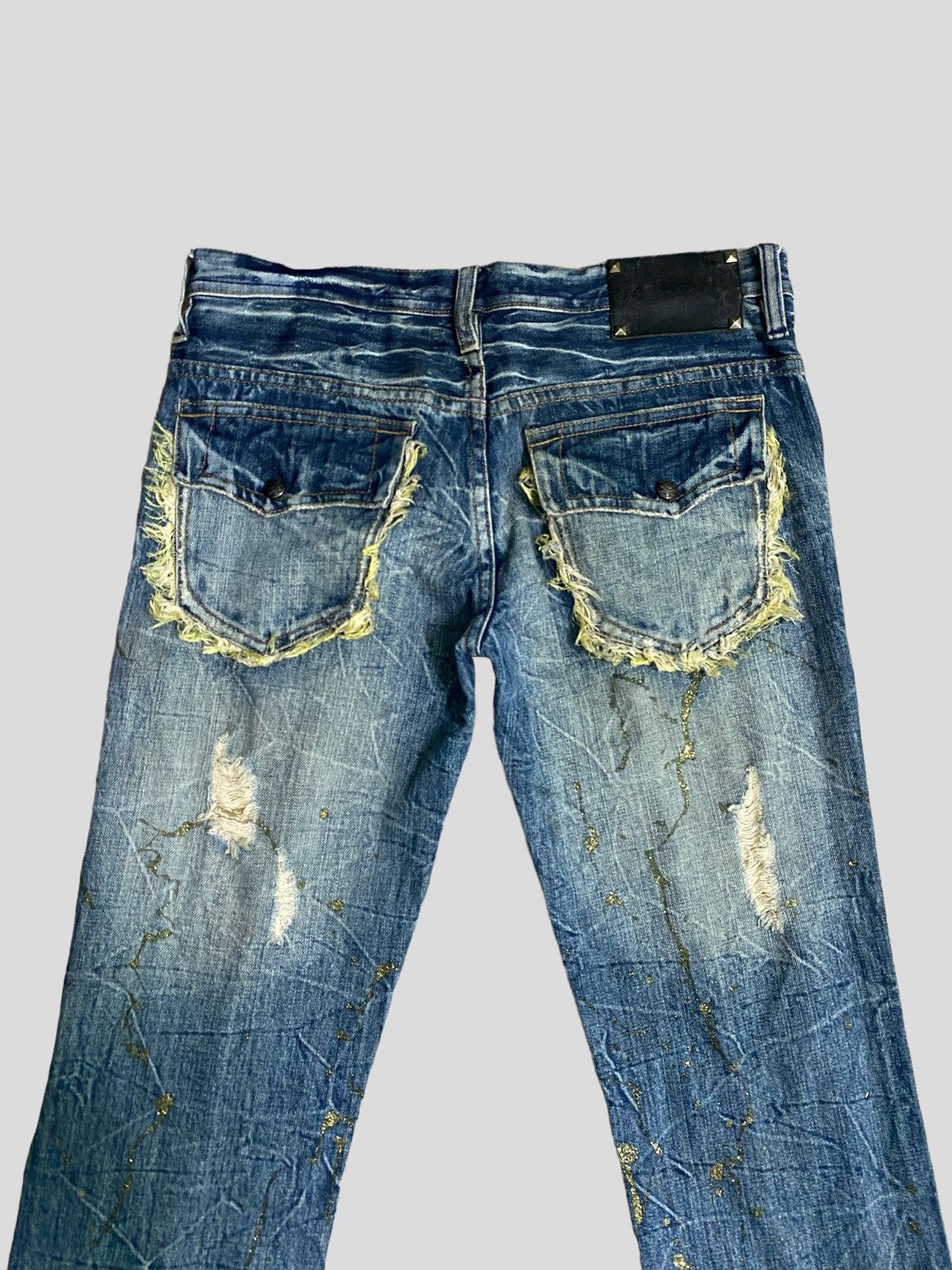 Japanese Brand VINTAGE FLARE JEANS MIDAS LOW RISE GLITTER SPLASH BOOT CUT Size US 29 - 10 Thumbnail