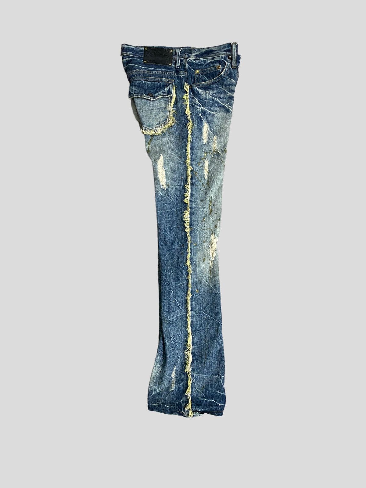 Japanese Brand VINTAGE FLARE JEANS MIDAS LOW RISE GLITTER SPLASH BOOT CUT Size US 29 - 12 Thumbnail