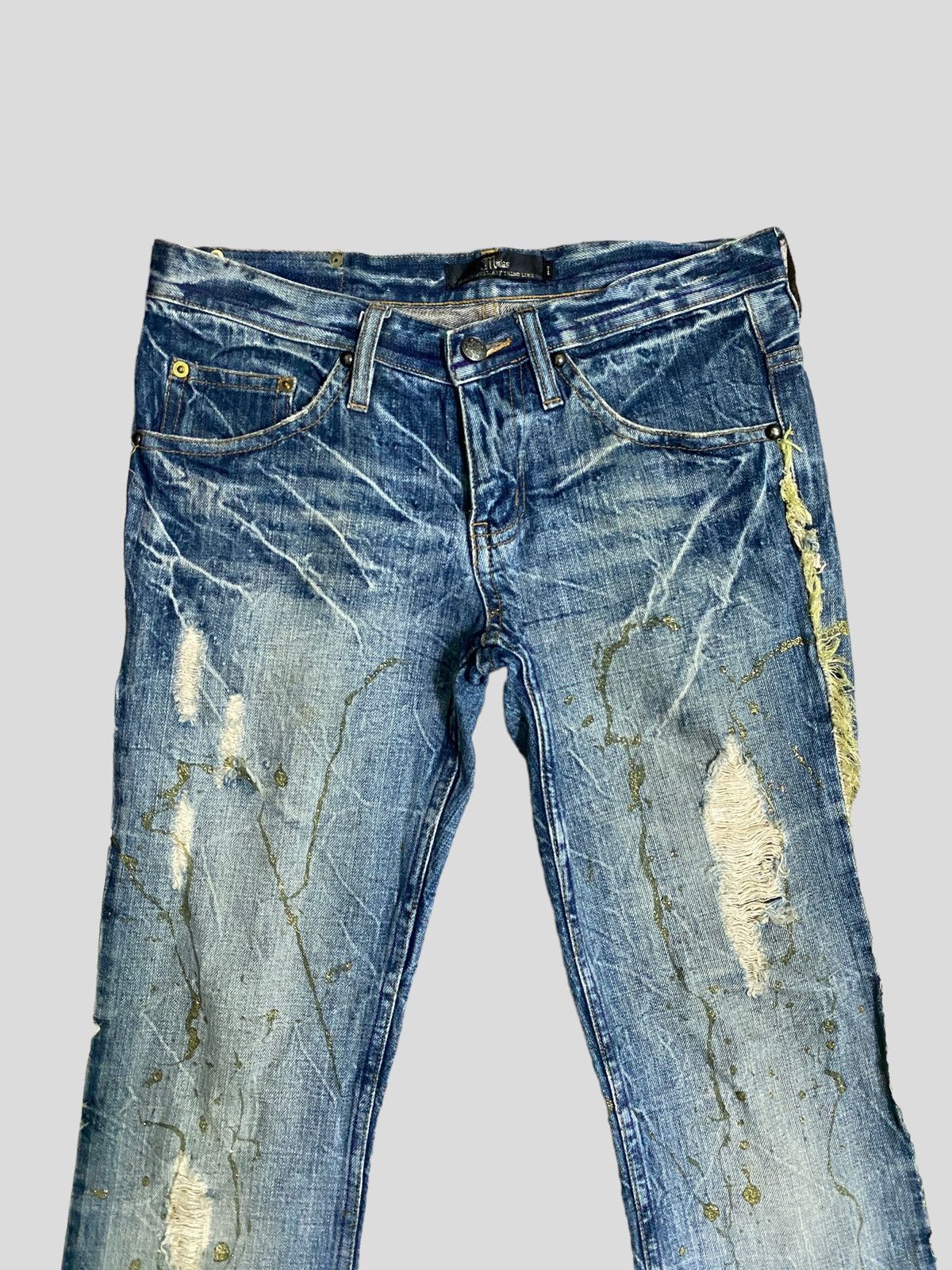 Japanese Brand VINTAGE FLARE JEANS MIDAS LOW RISE GLITTER SPLASH BOOT CUT Size US 29 - 4 Thumbnail