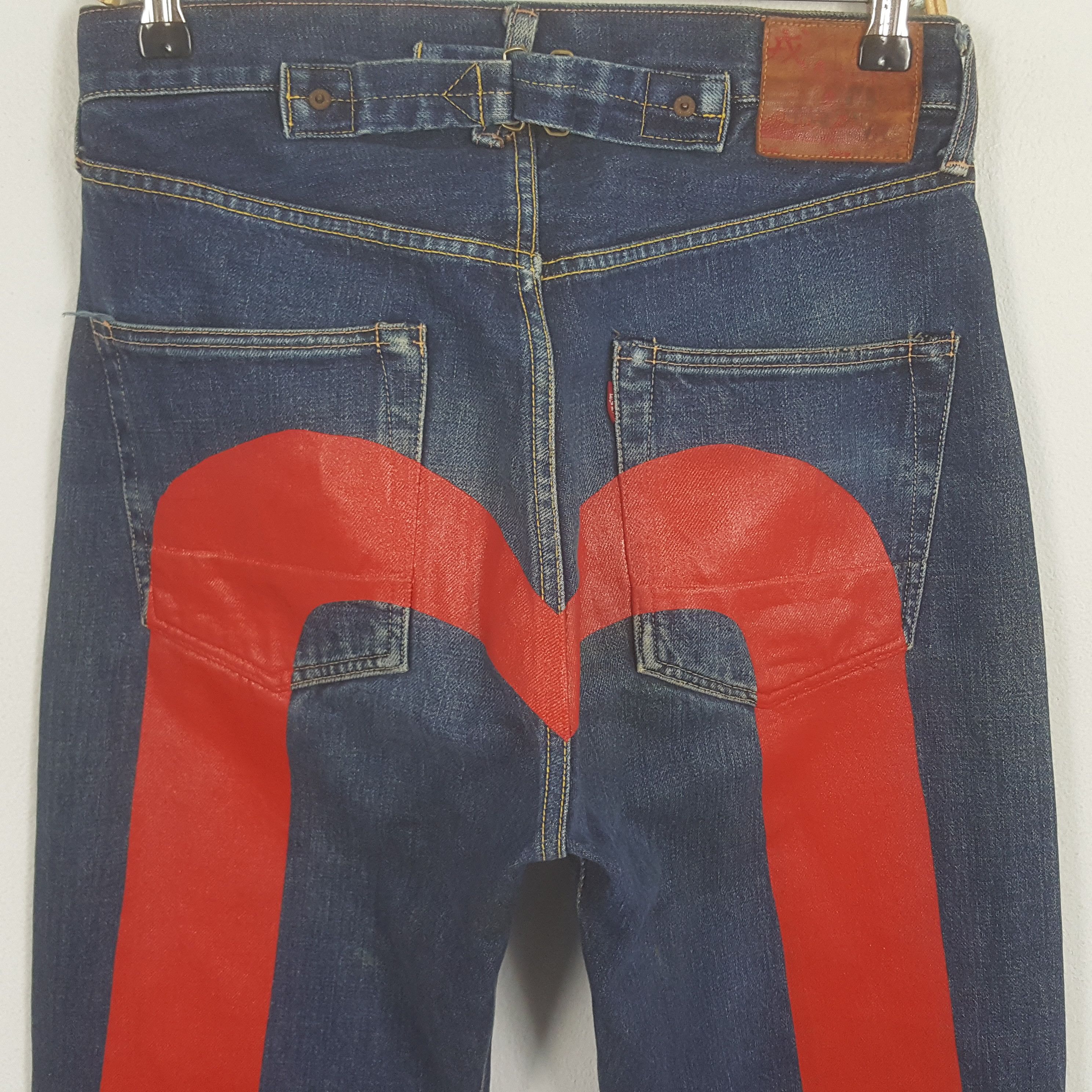 Japanese Brand Vintage Evis Japanese Brand Daicock Custom Art Denim Jeans Size US 29 - 2 Thumbnail