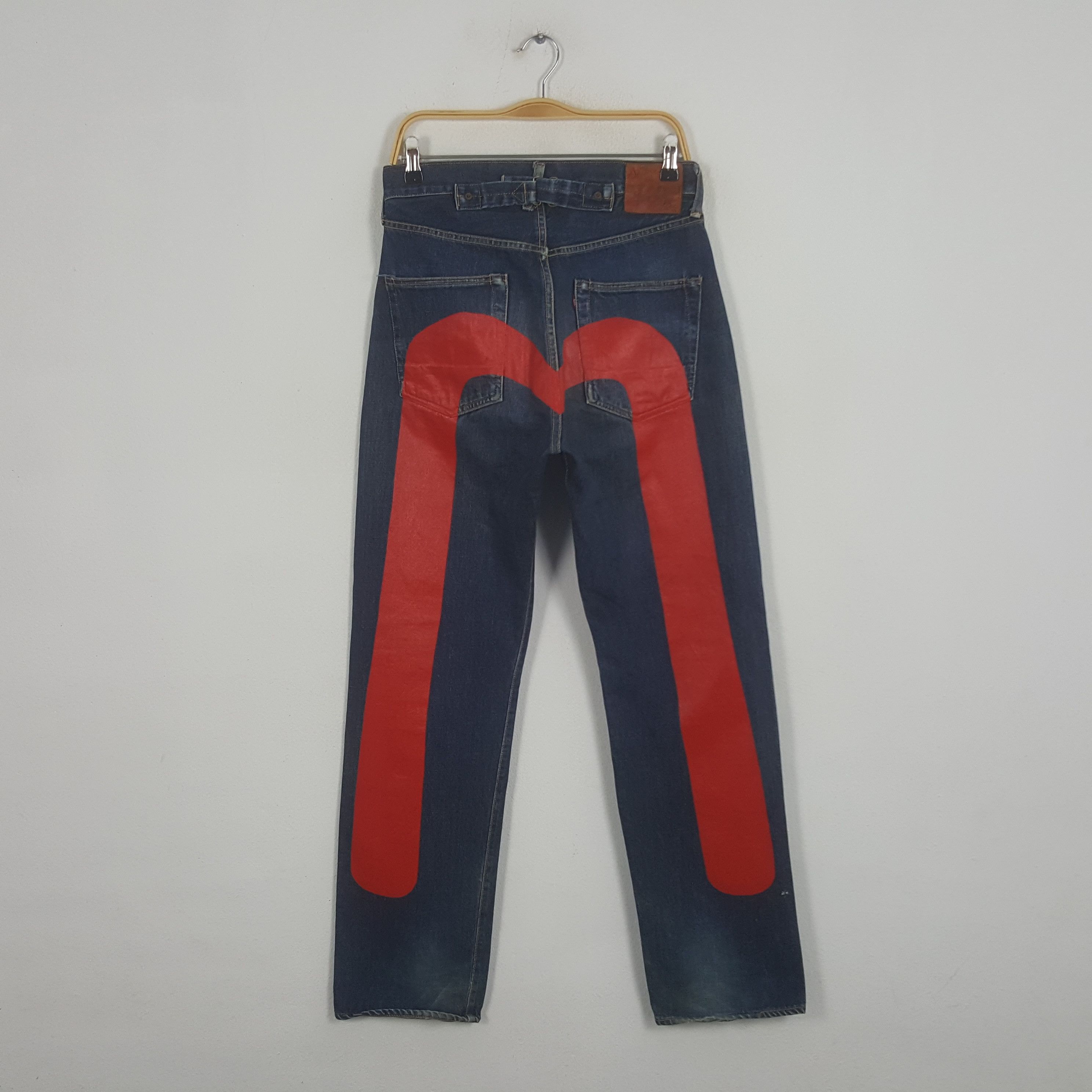 Japanese Brand Vintage Evis Japanese Brand Daicock Custom Art Denim Jeans Size US 29 - 1 Thumbnail