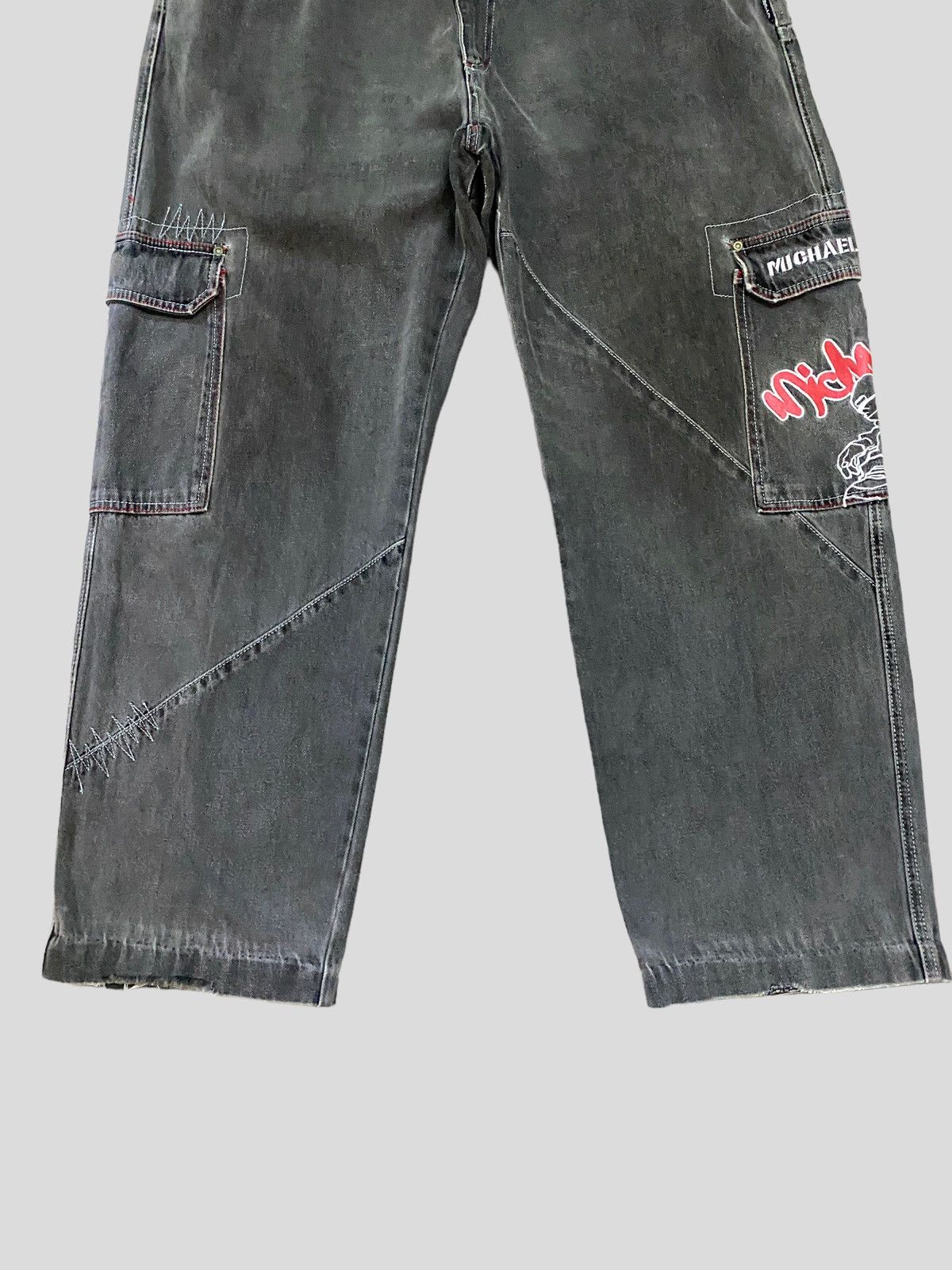 Japanese Brand CARGO DACK DIVE MICHAEL EMBROIDERED BAGGY DENIM Size US 39 - 7 Thumbnail