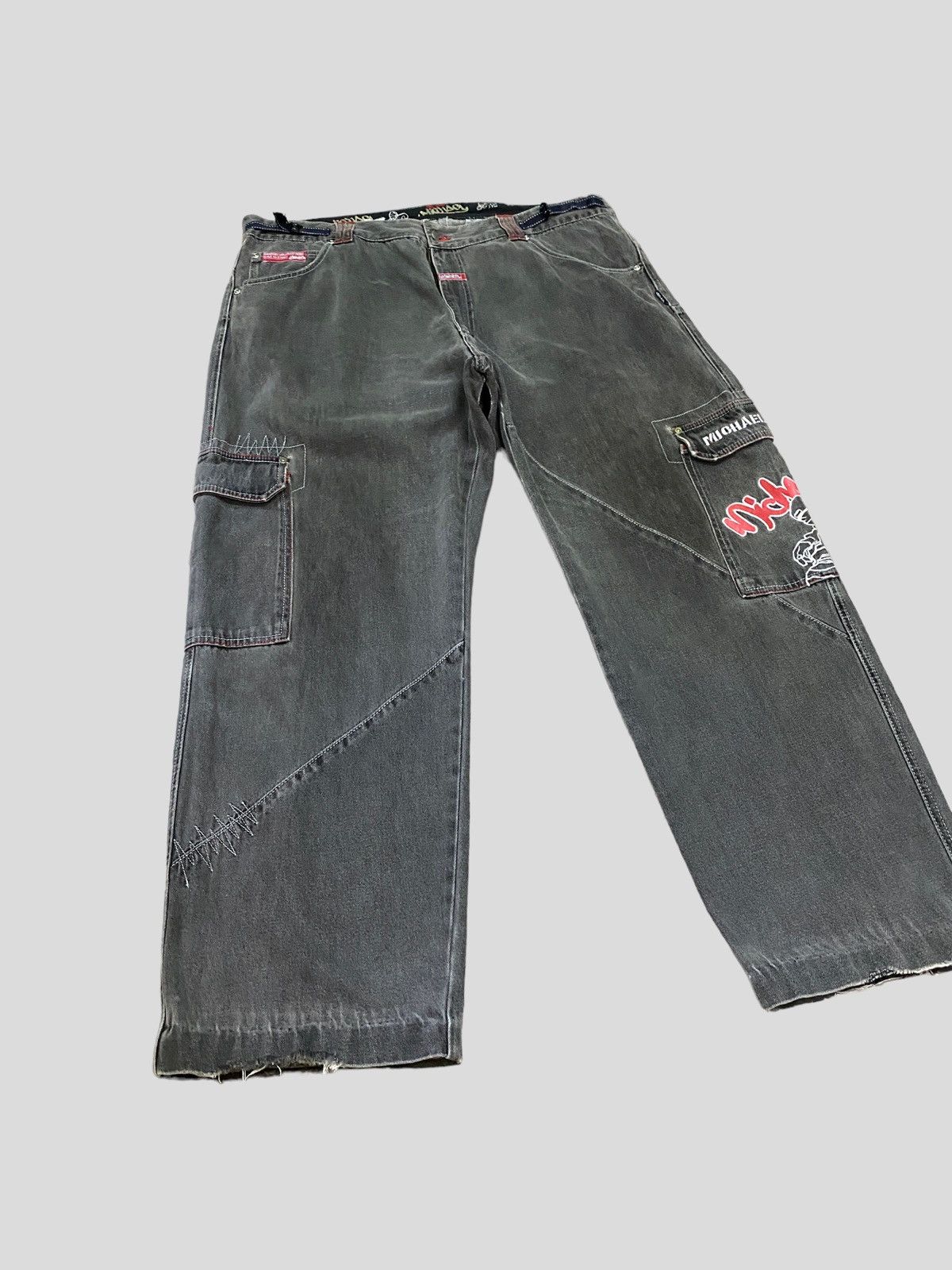 Japanese Brand CARGO DACK DIVE MICHAEL EMBROIDERED BAGGY DENIM Size US 39 - 1 Thumbnail