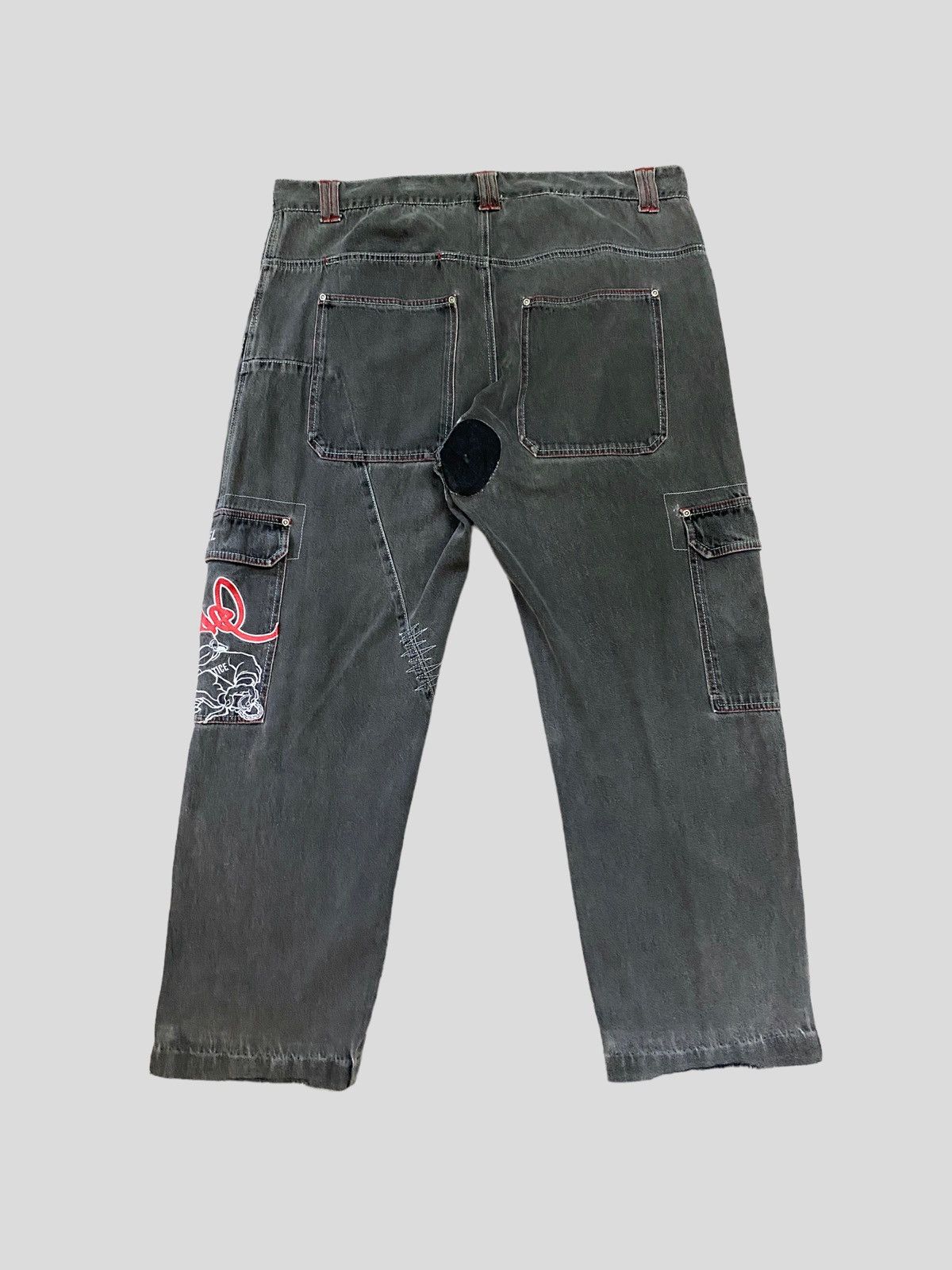 Japanese Brand CARGO DACK DIVE MICHAEL EMBROIDERED BAGGY DENIM Size US 39 - 3 Thumbnail
