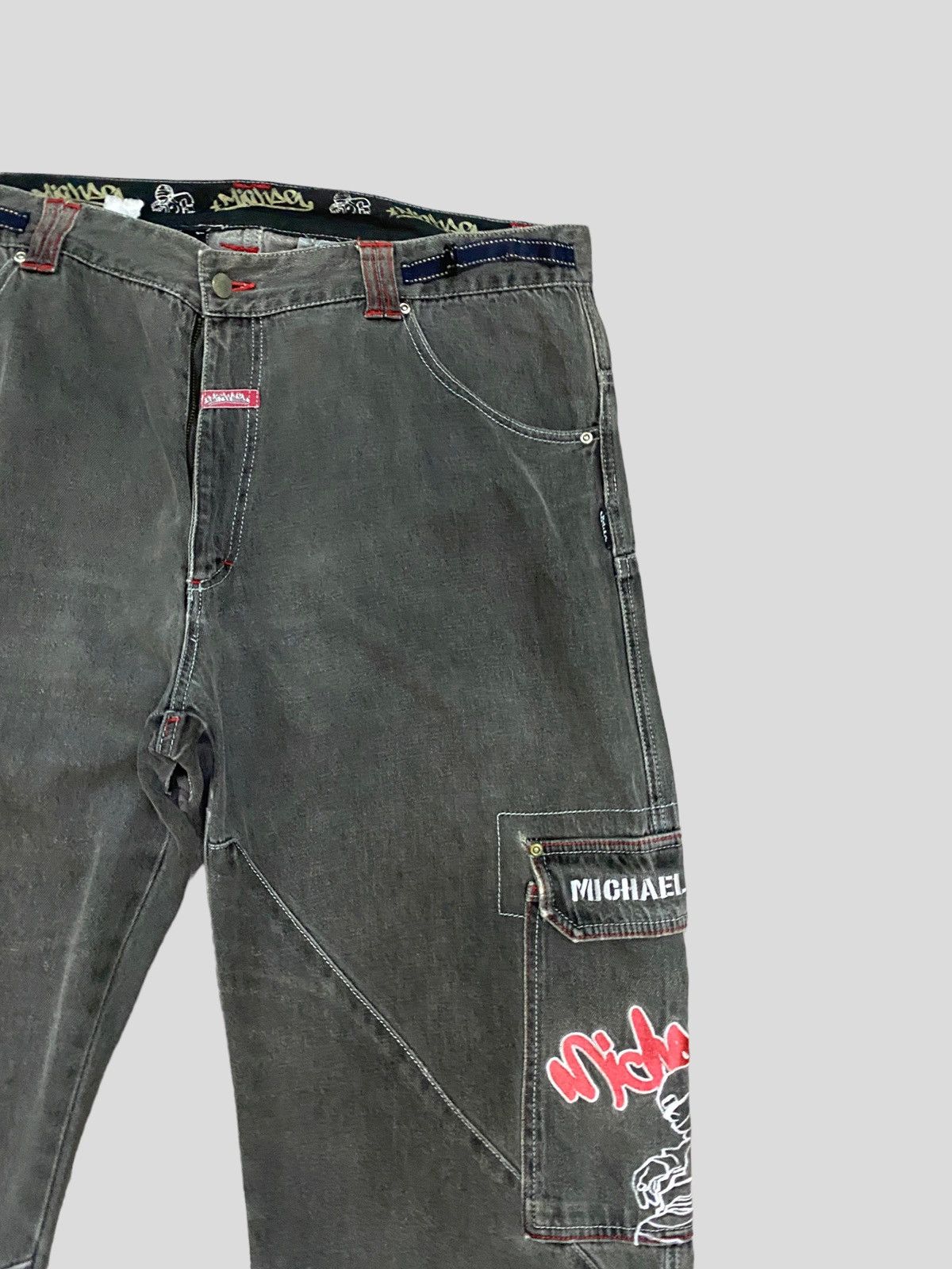Japanese Brand CARGO DACK DIVE MICHAEL EMBROIDERED BAGGY DENIM Size US 39 - 6 Thumbnail